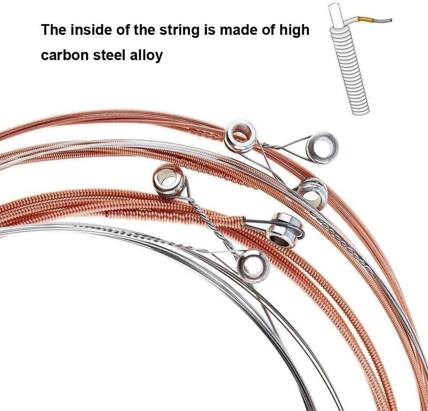 Image of AMG Music Acoustic Guitar Accessories 2 Guitar String, 2 Saddle Set, Capo ,Tuner, Winder and Picks Guitar String