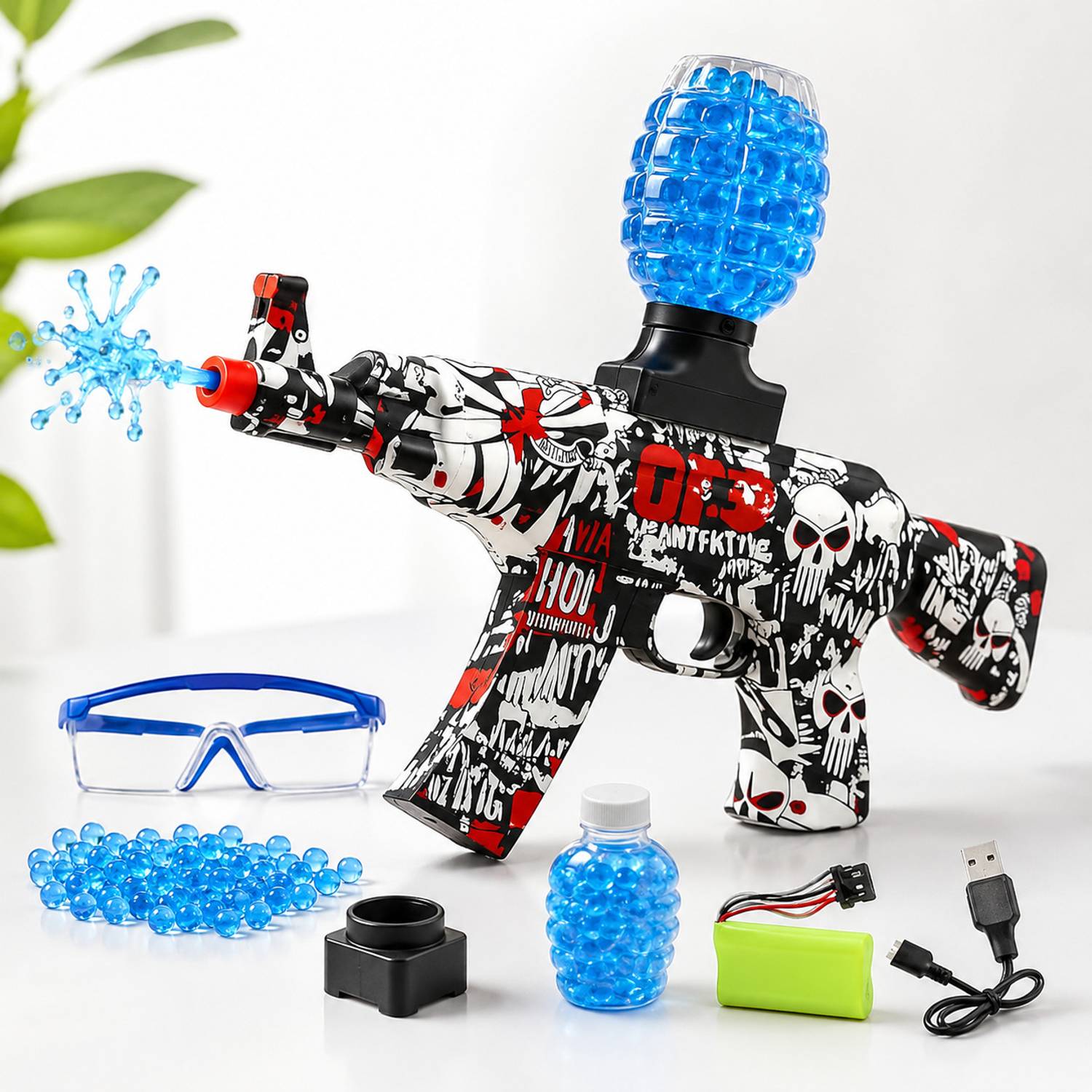 Rscollection Gel Blaster Toy Gun Set with Gel Balls, Safety Glasses & USB Charger  Gun