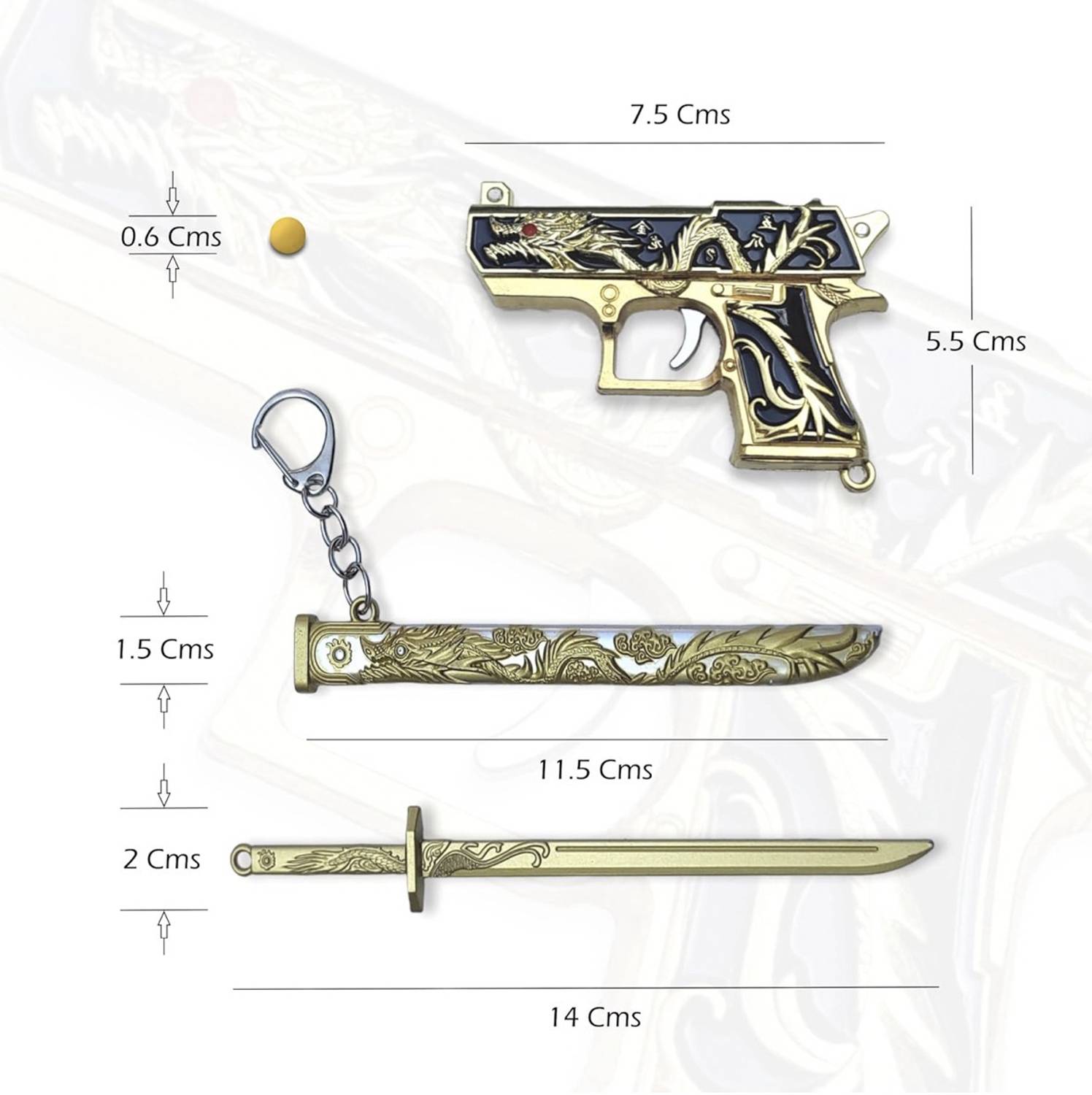 havelock Golden & Blue Toy Gun Toy Sword Set BB Ball Target Board Gun