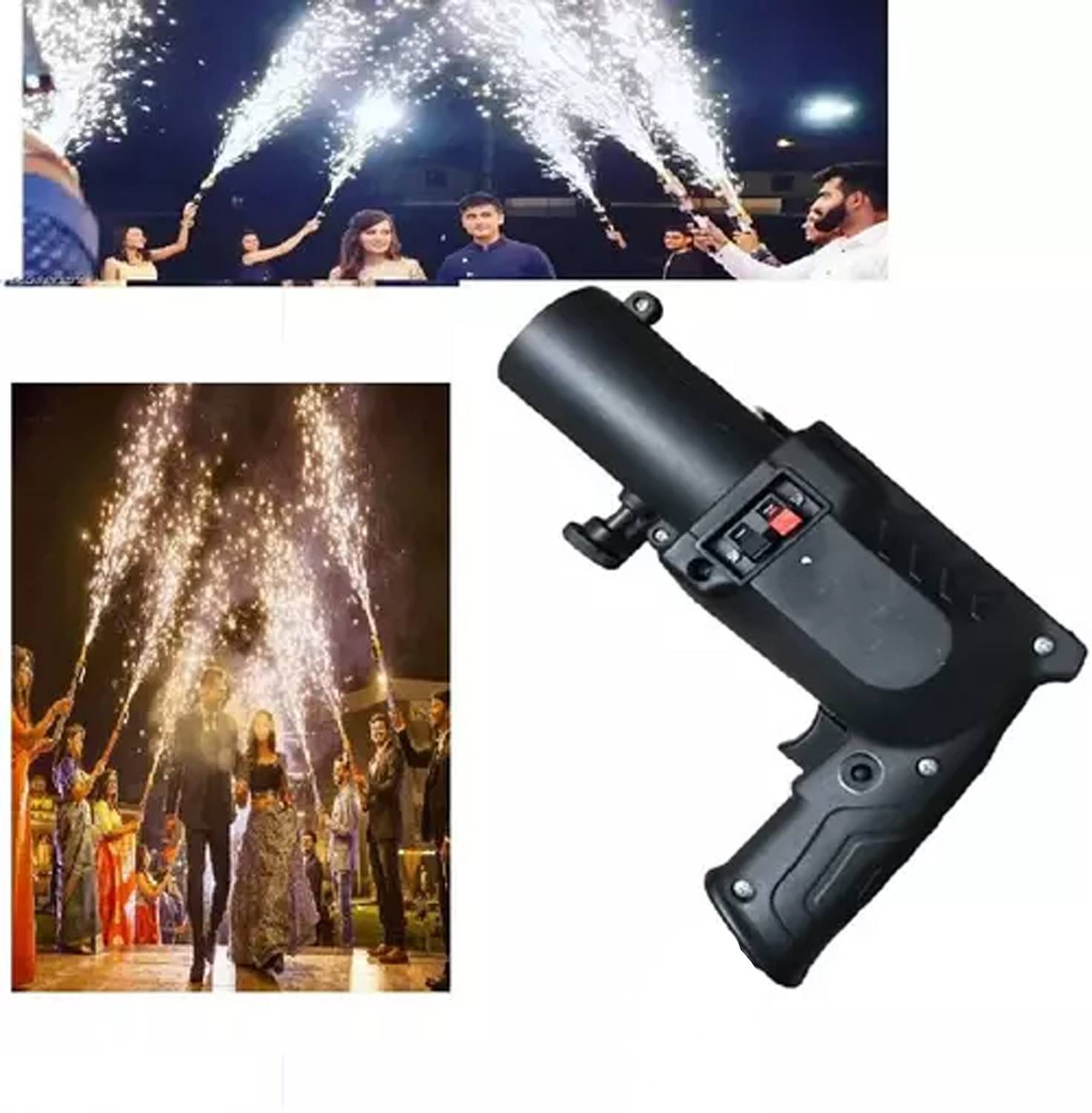 NAVMAV Metal Nose Cold Pyro Party Gun only use for Holding Cold pyro Cartage. Gun