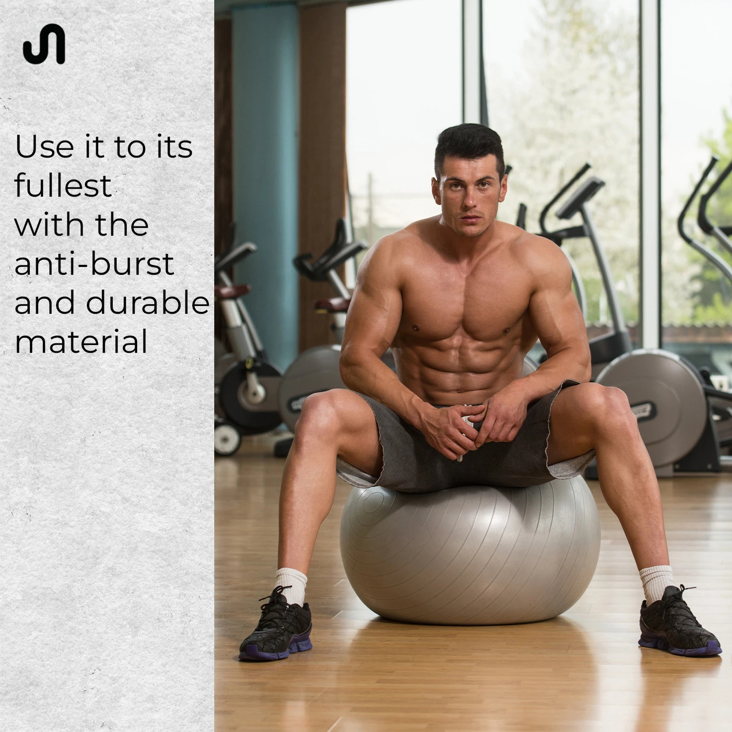 Image of BODYBAND Gym Ball for Men & Women Swiss Exercise Ball Yoga Ball Pregnancy Ball for Women Gym Ball