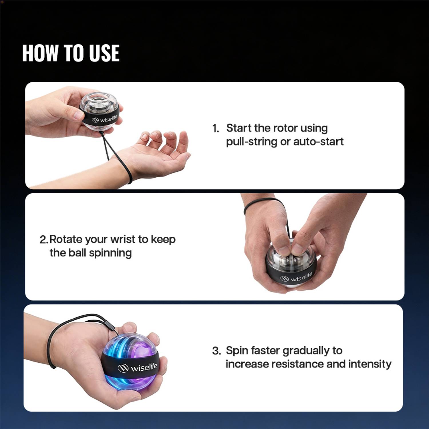 Wiselife Wise Gyro Ball Hand Grip - Image 4