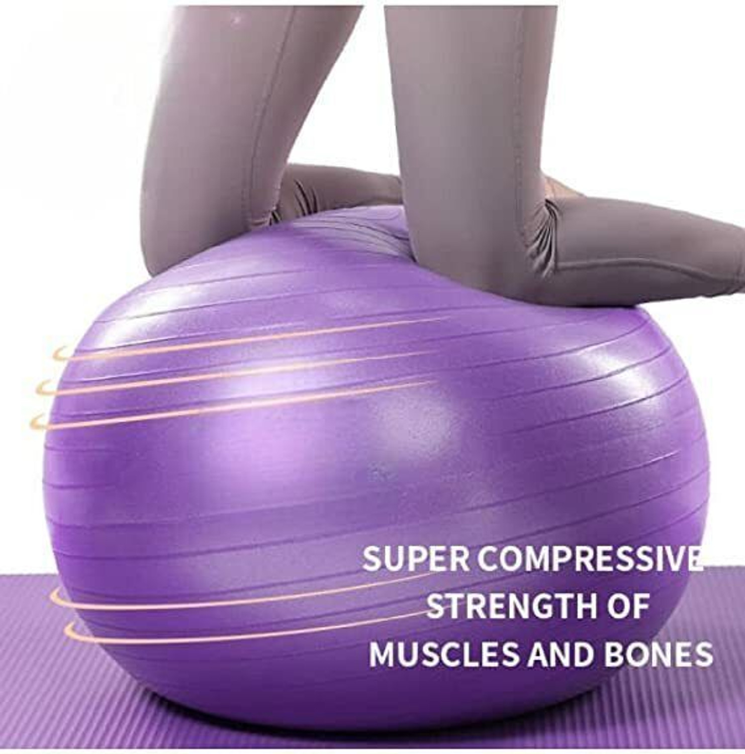 Image of FILIXTRUE Gym Ball Durable Balance Ball Ideal for Aerobic Exercise Men and Women (65 CM) Gym Ball