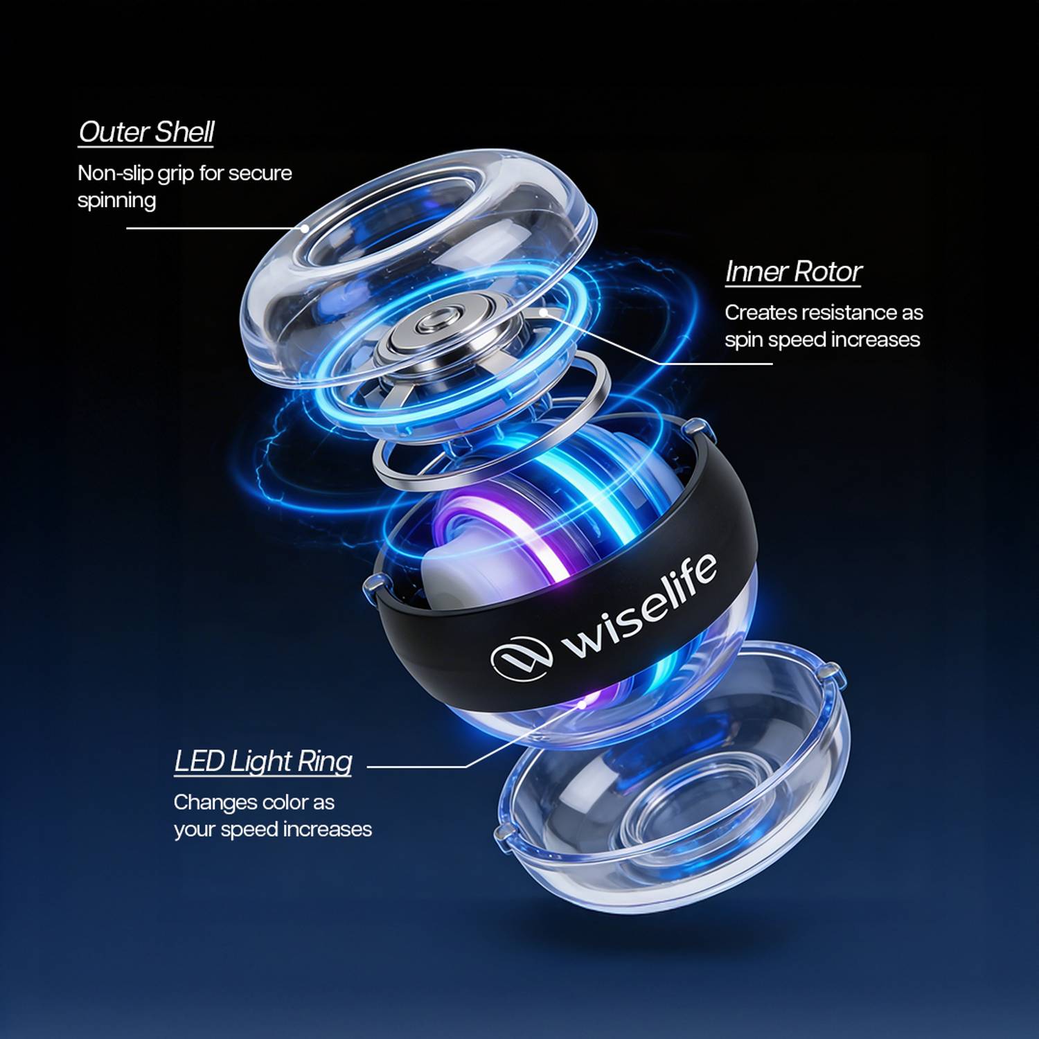 Wiselife Wise Gyro Ball Hand Grip - Image 3