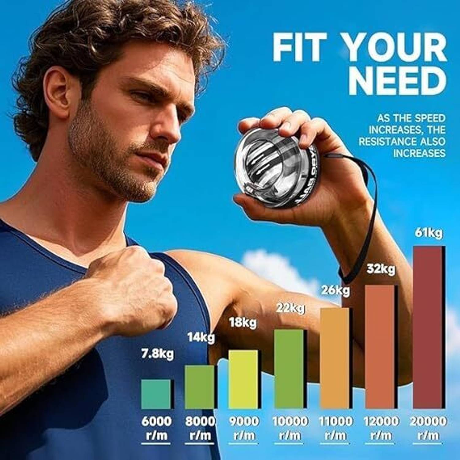valsheri Wrist Gyro Ball for Muscle and Bone Strengthening - Image 3