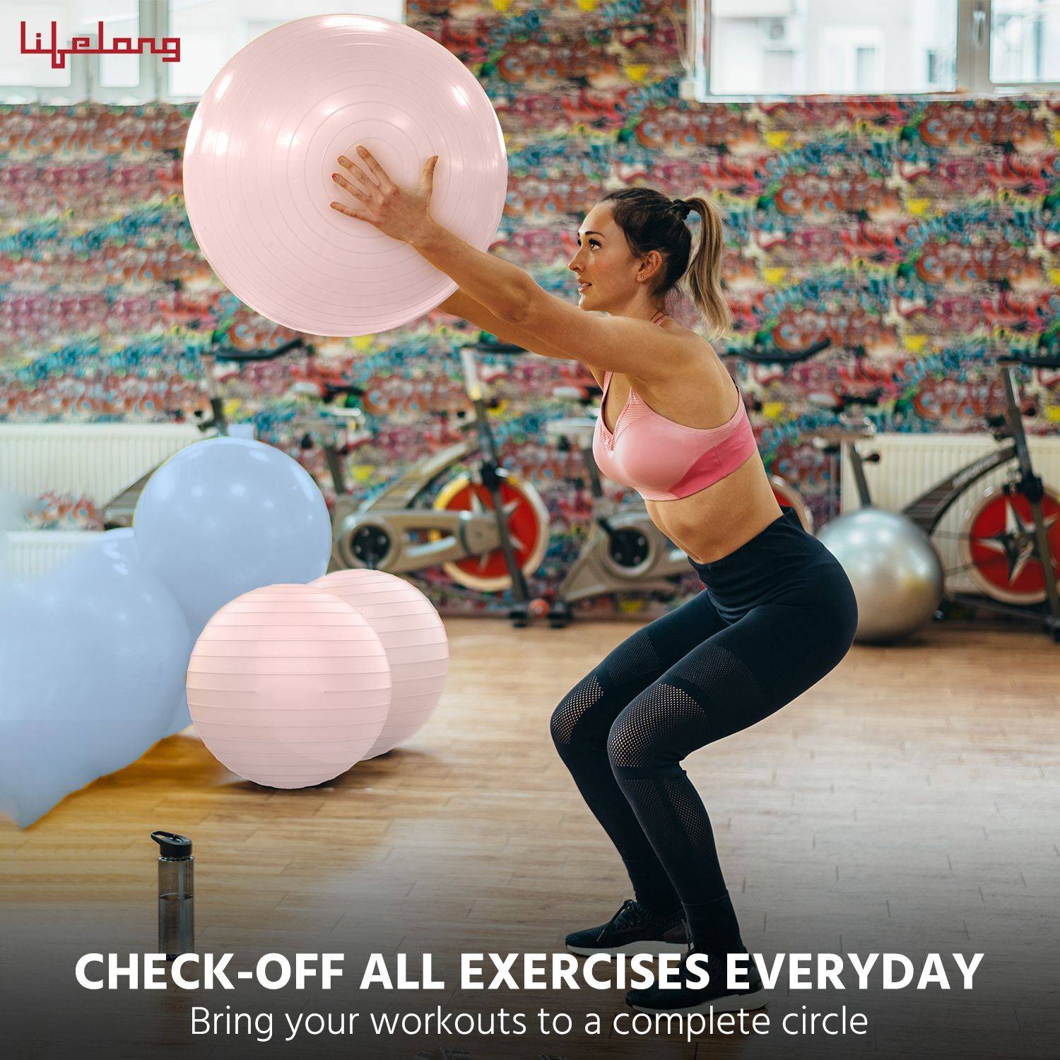 Lifelong LLFAGB55 Exercise Gym Ball|Yoga Ball for Women & Men