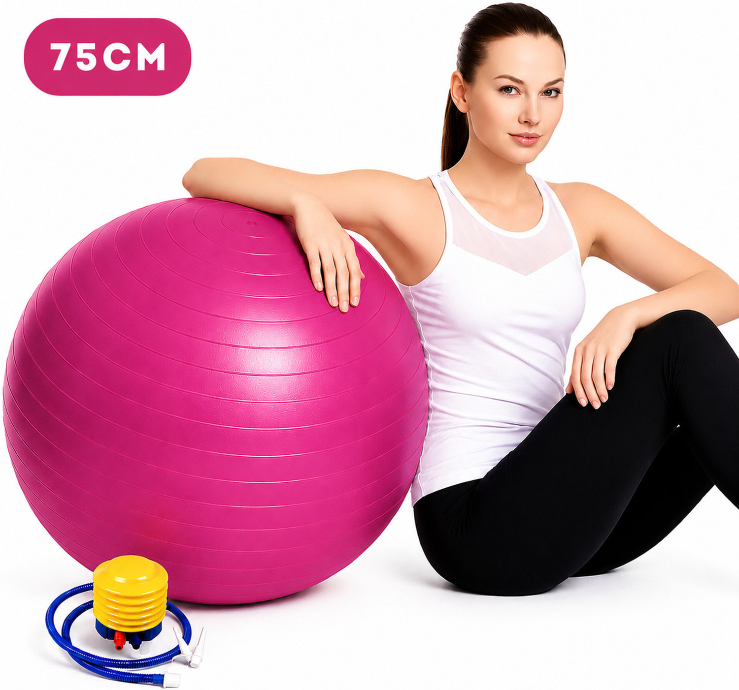 Image of Fitness Scout Stability Ball Chair For Office Home Gym, Yoga Ball For Workout (55 cm) Gym Ball