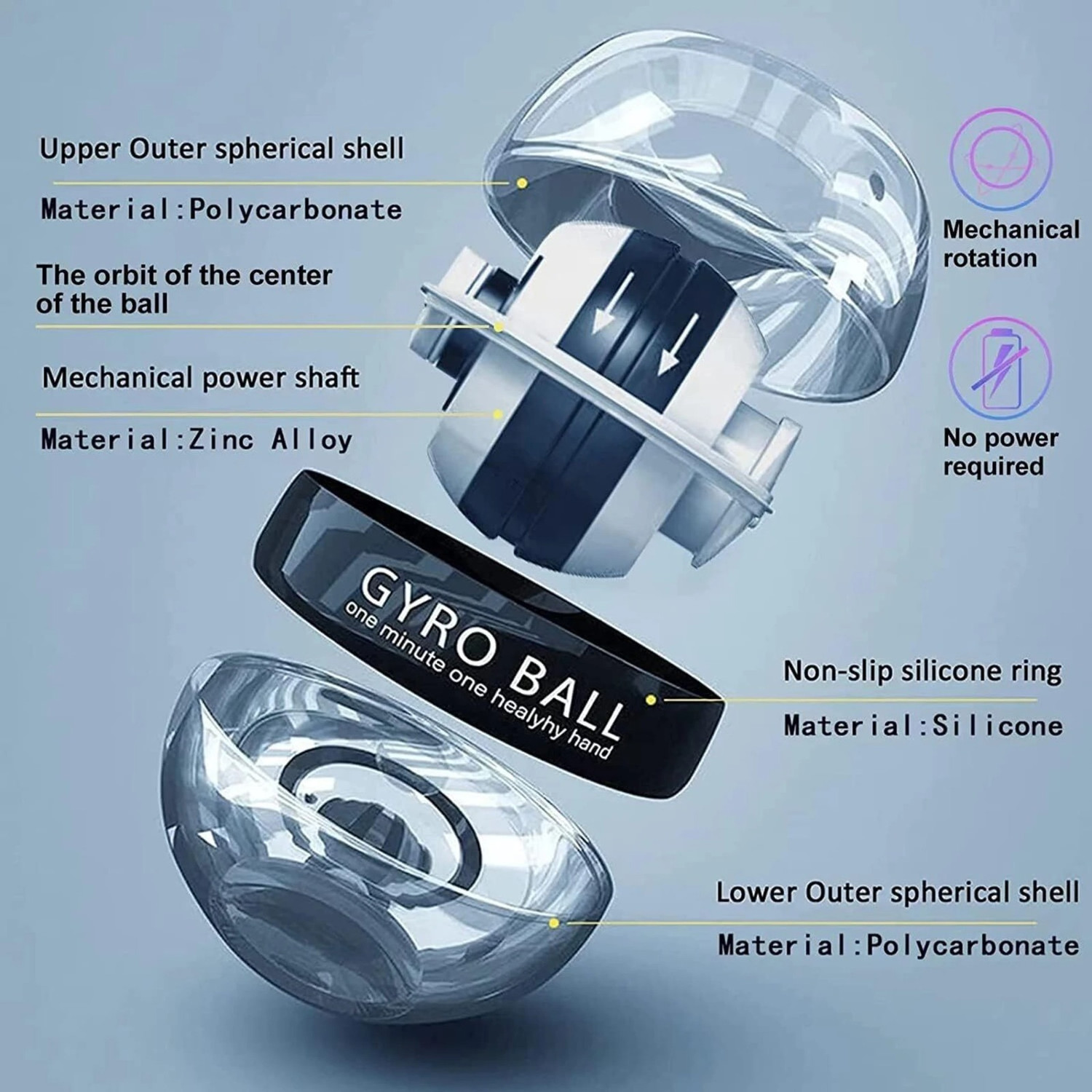 Image of Gatlx Gym Gyro Ball Wrist Exerciser Gym Ball