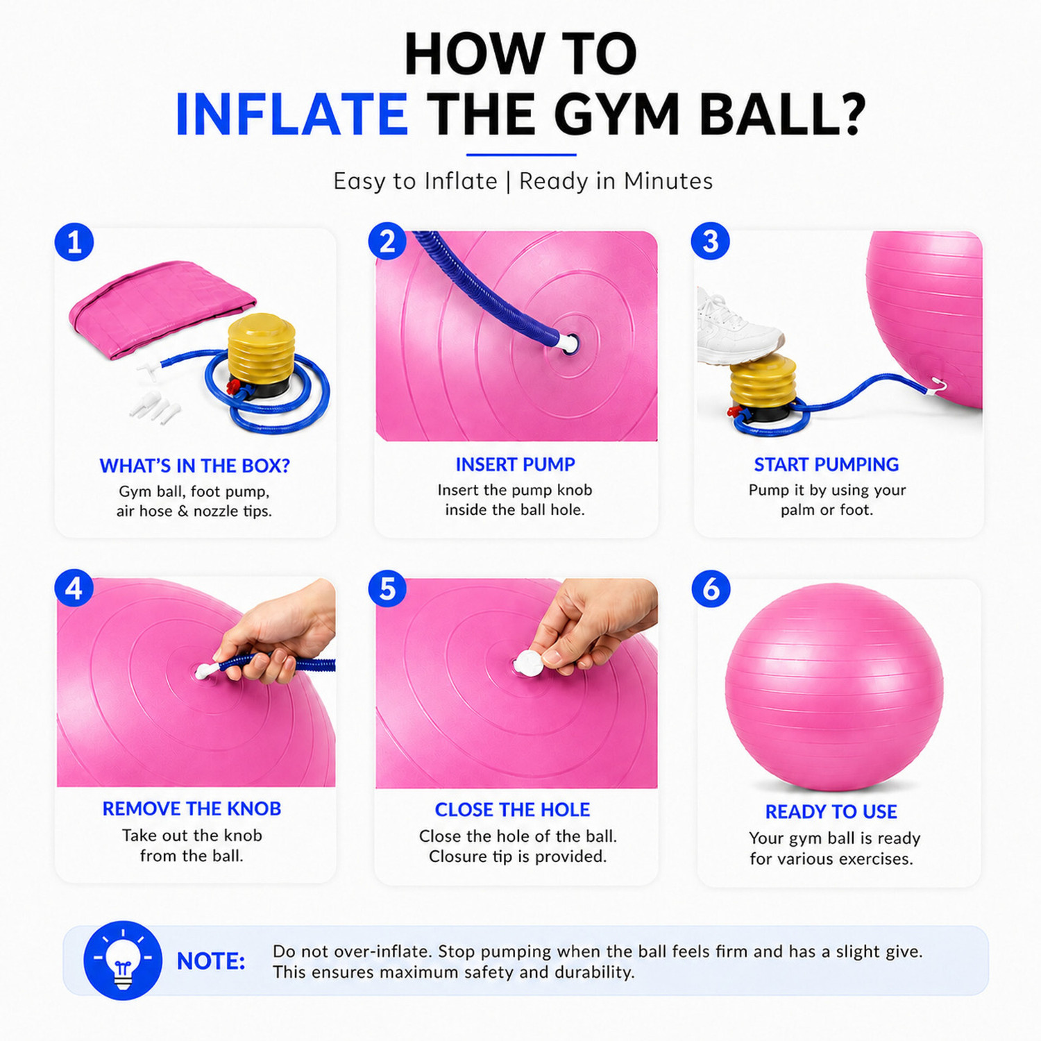 Image of Fitness Scout Stability Ball Chair For Office Home Gym, Yoga Ball For Workout (55 cm) Gym Ball