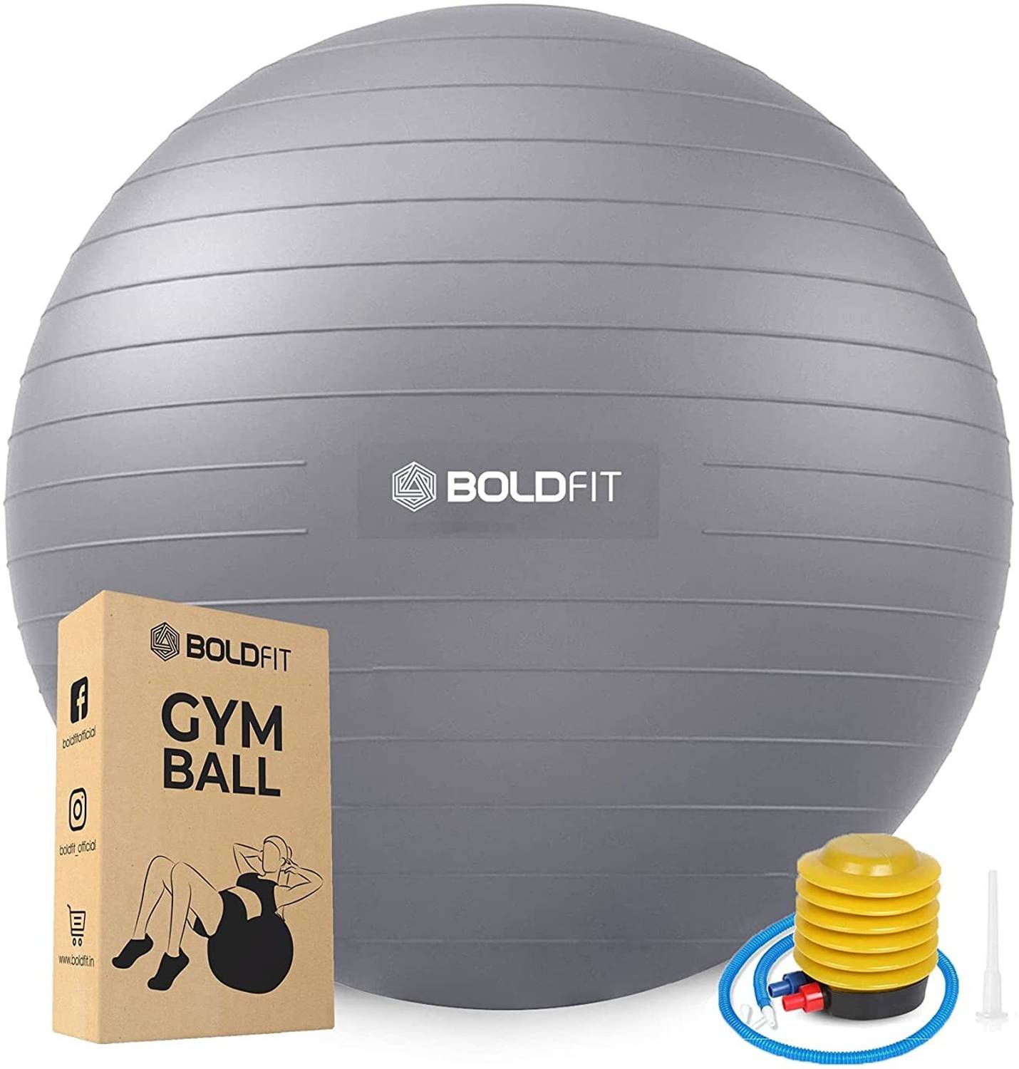 BOLDFIT Gym Ball 75 Cm Exercise Ball Yoga Ball Swiss Ball Pregnancy Ball Balloon Workout Gym Ball