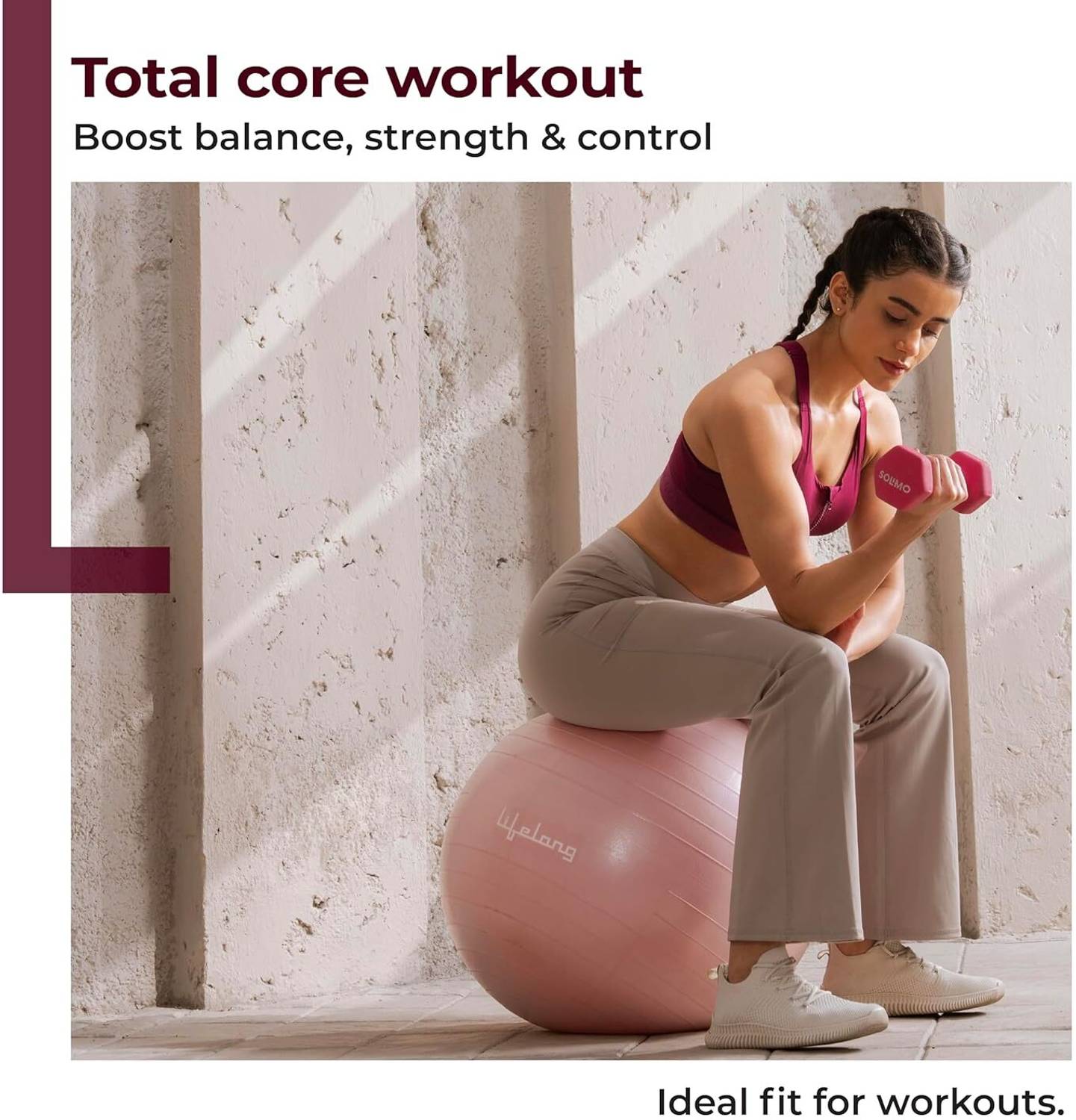 Lifelong LLFAGB55 Exercise Gym Ball|Yoga Ball for Women & Men