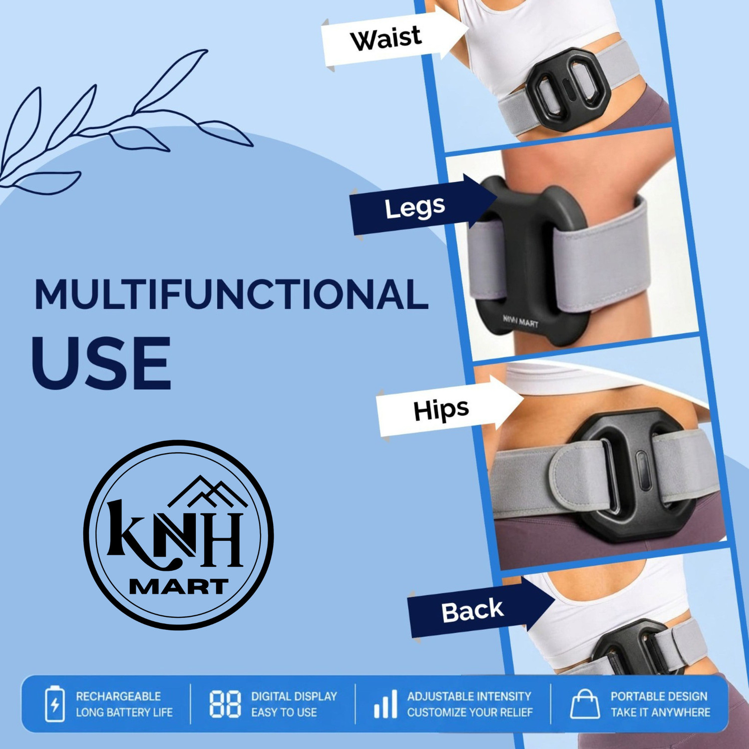 Image of KNH MART Electric Fascia Massage Ring - 5-Speed Adjustable Vibration Massager