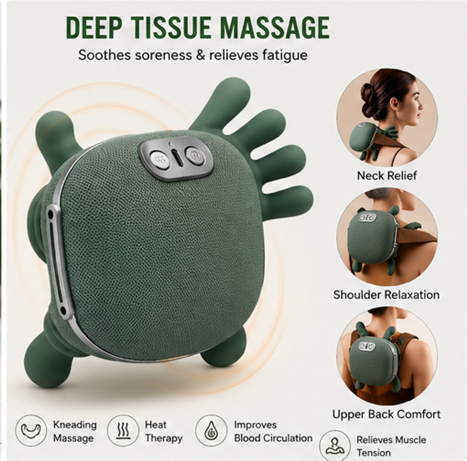 Image of HouseOfCommon Shoulder Massager,Heat for Pain Relief, Muscle Relaxation & Stress Reduction 2