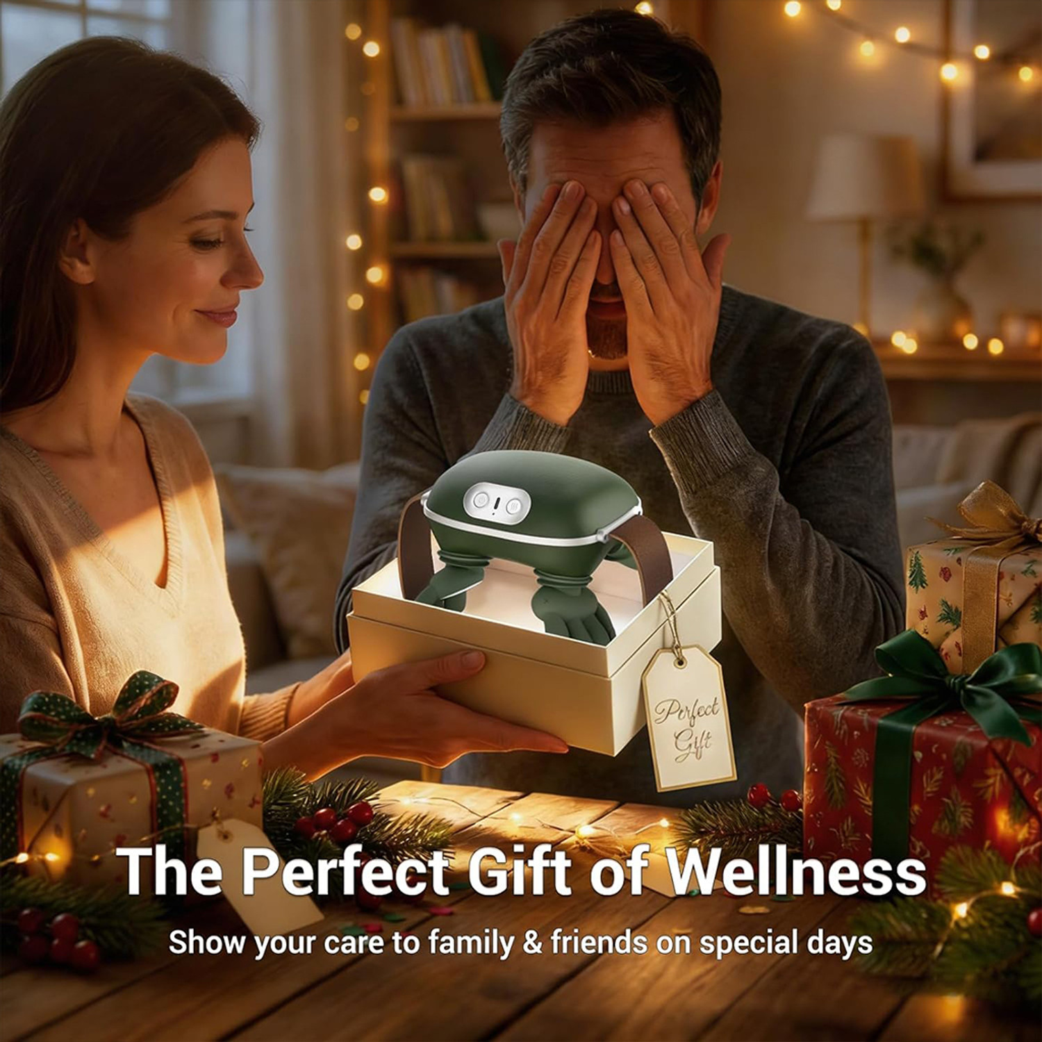 Image of Samridhi Enterprises Cordless Hands-Free Neck & Shoulder Massager with Heat for Pain Relief