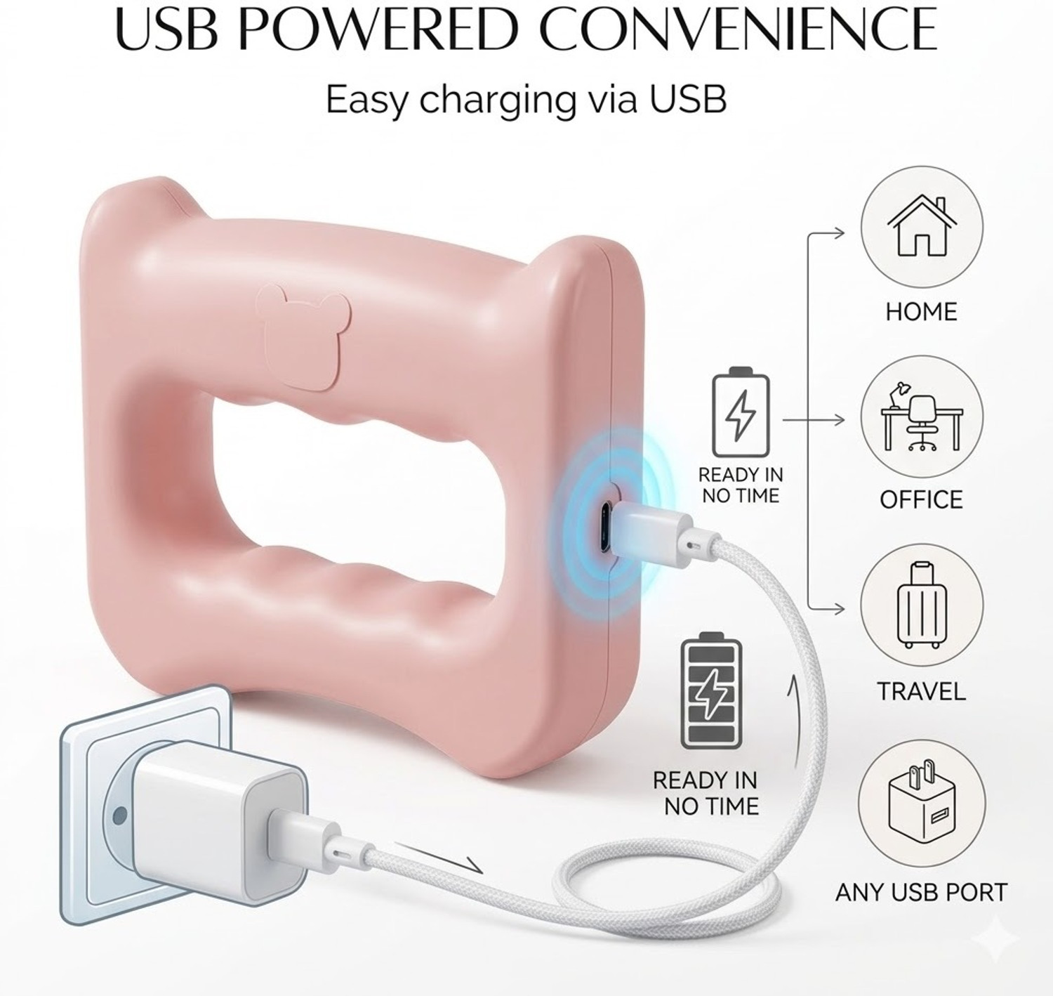 Image of Kripara Sales Vibrating Fascia Ring Massager - Multi-Functional Fitness Belt (USB Powered)