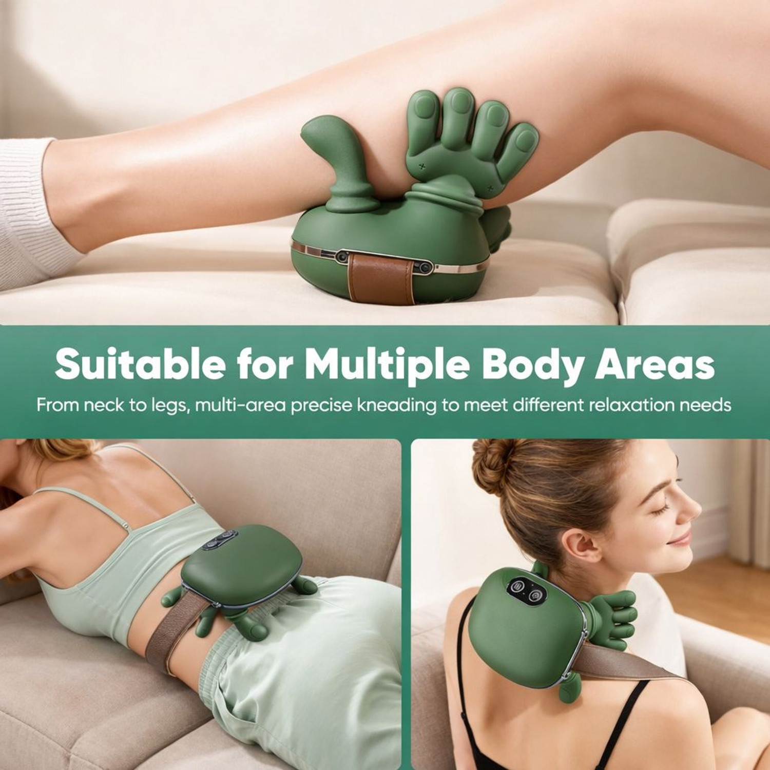 Image of Hespa 2026 New Electric Shiatsu Neck & Back Massager | Heated Deep Tissue Relief