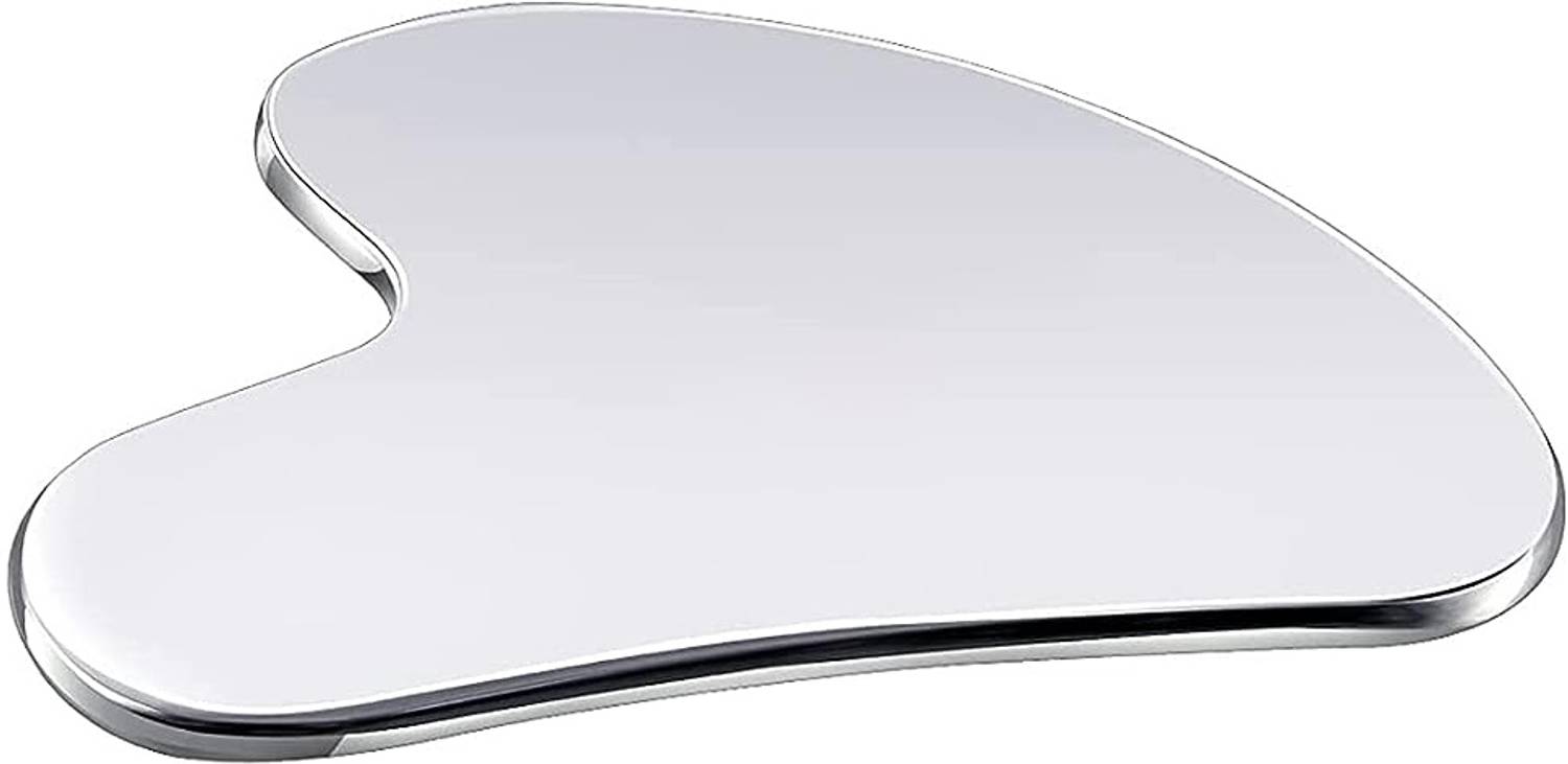 Outil De Massage Visage Gua Sha Livronic En Acier Inoxydable - Pour Réduire Les Gonflements Et Se Détendre !