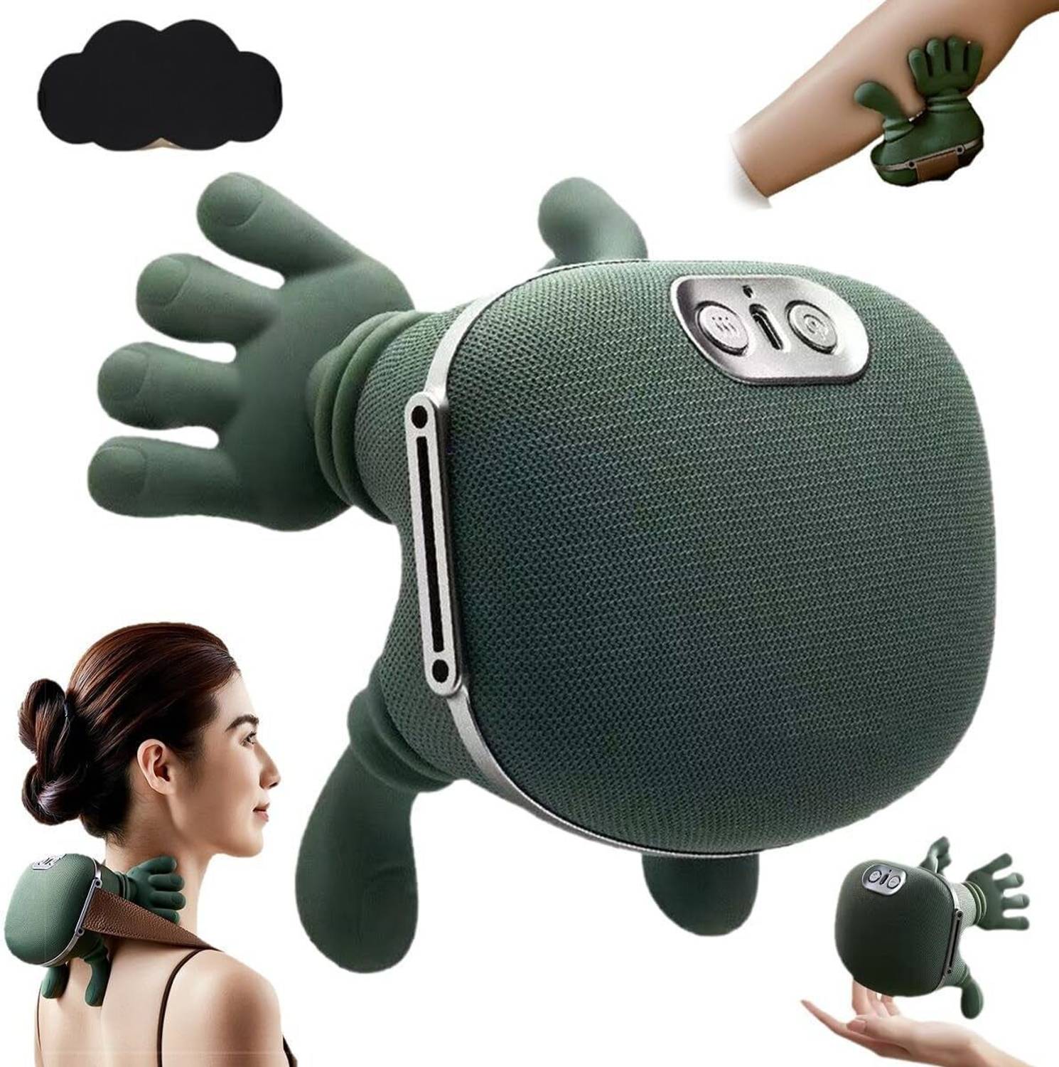 PaxMore Bionic Heated Massager, Wireless Portable Shiatsu Neck an