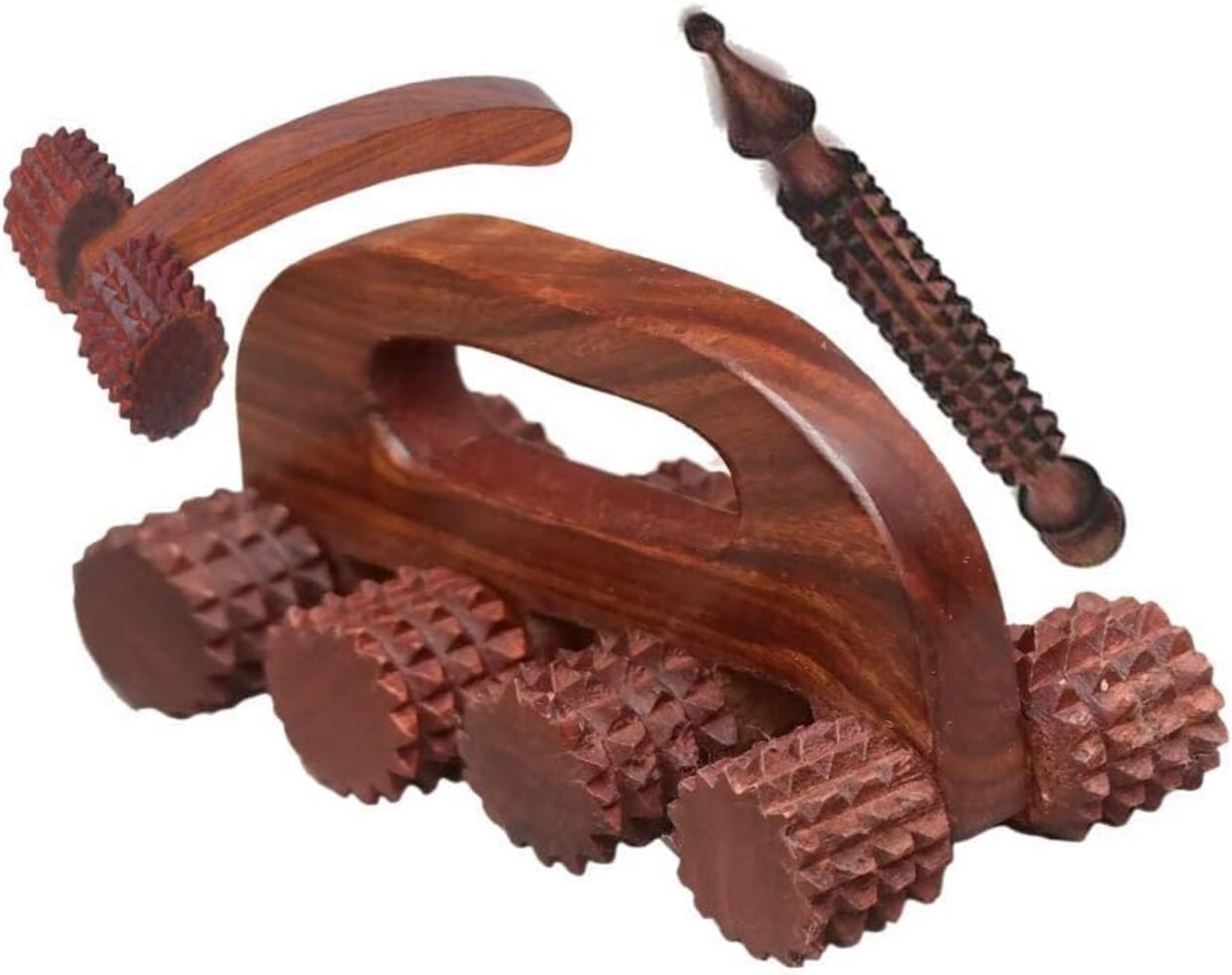 Image of RK Handicraft Wooden Acupressure Back Pain Relief Massager Multi-Purpose Body Massager Roller