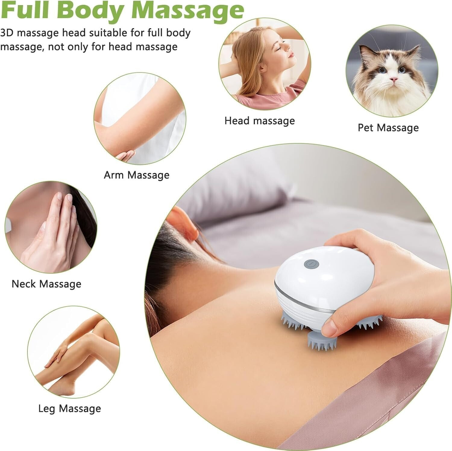 Image of NUVIO Electric Head & Scalp Massager | Cordless Rechargeable Stress Relief Tool
