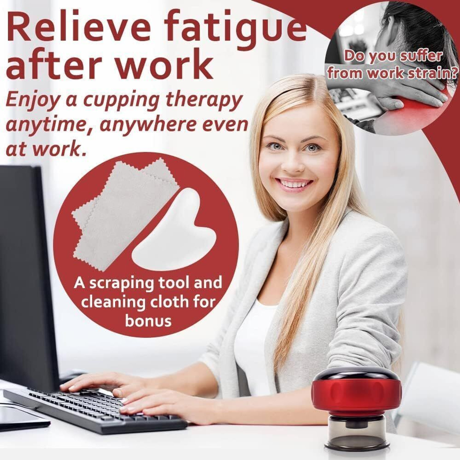 Image of SKYBUCKET Dynamic Electric Cupping Device - 5 Massage Modes With Heating Therapy,