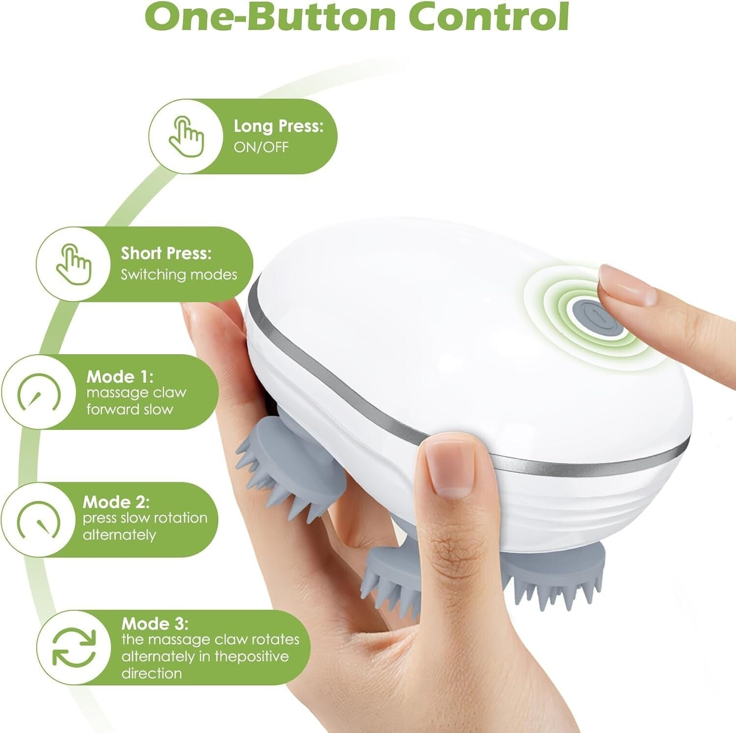 Image of NUVIO Electric Head & Scalp Massager | Cordless Rechargeable Stress Relief Tool