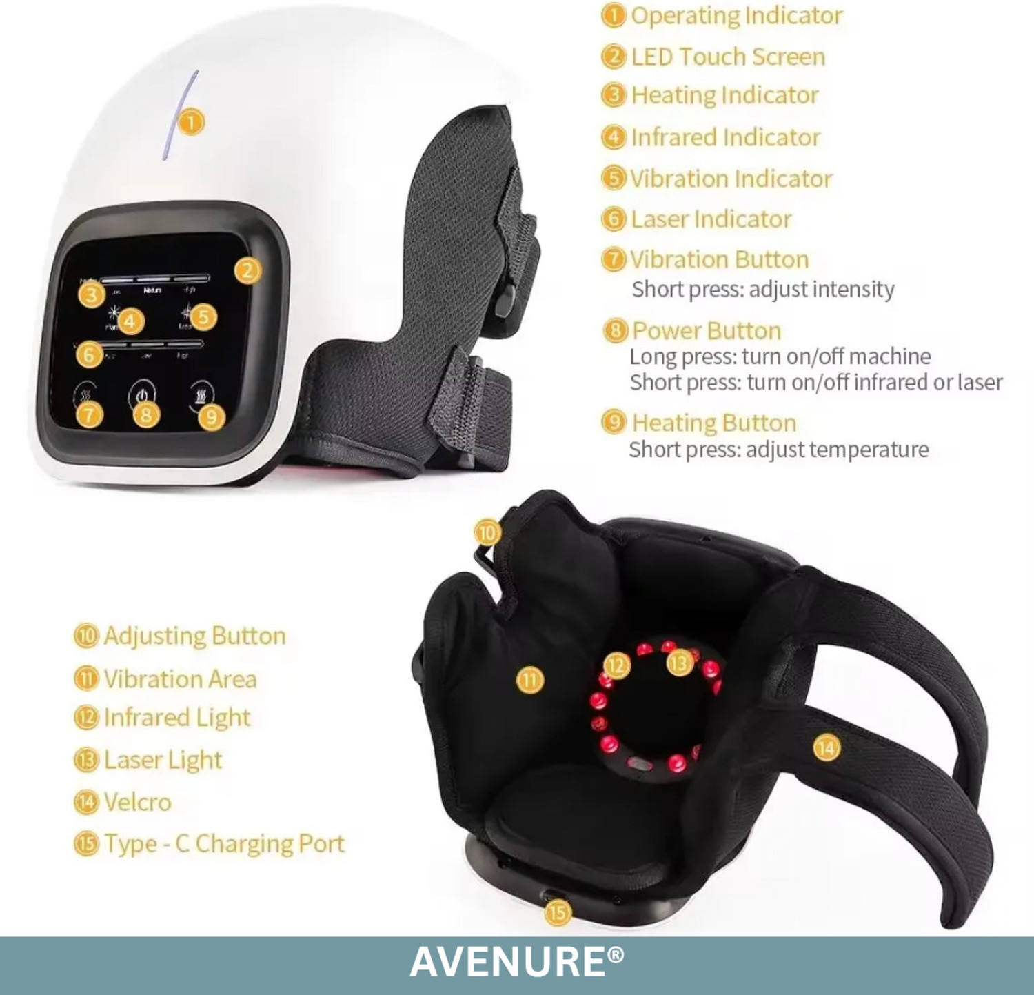 Image of Avenure Smart Heated Knee Massager Pain Relief