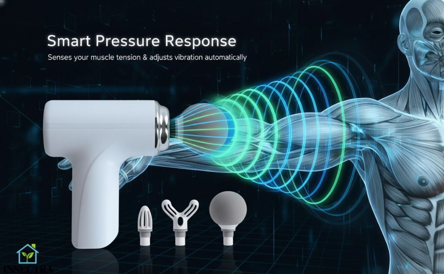 Image of RT GLOBAL Deep Relief Tissue Muscle Massage Gun with High Torque Motor Ergonomic Grip R83