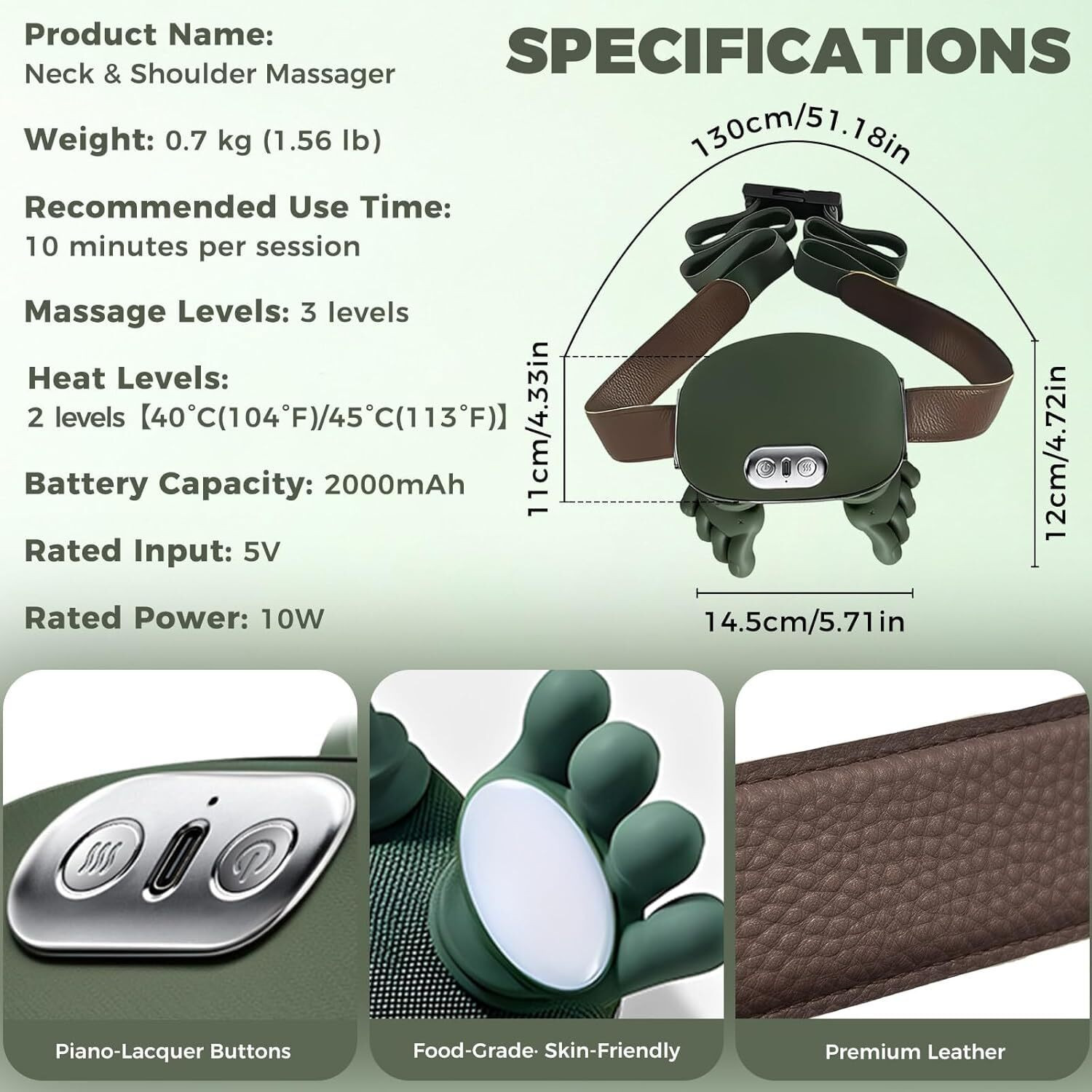 Image of VALORACE Shoulder & Neck Massager with Heat, 4D Bionic Heated Neck Massager