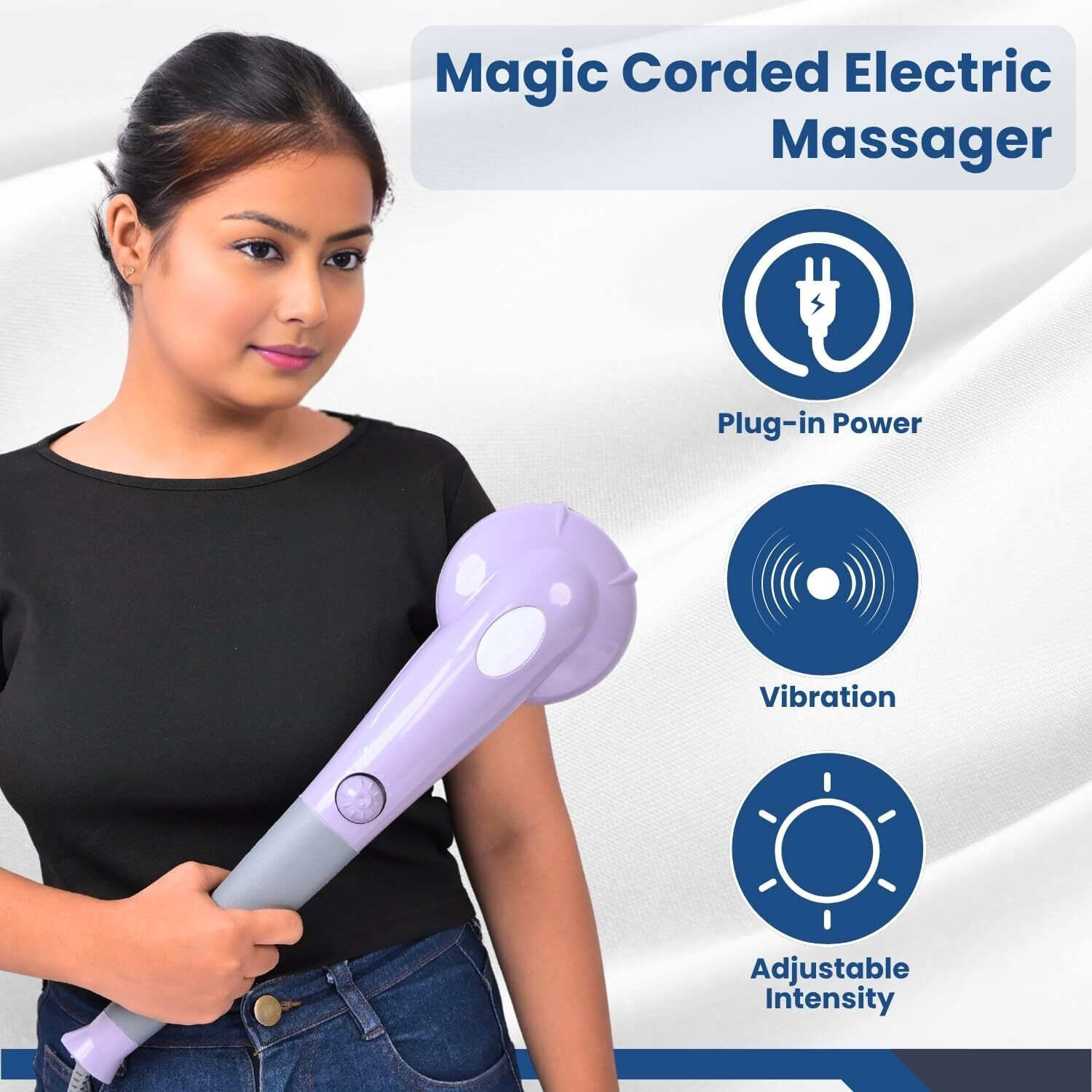 Image of classitovilla Magic Complete Body Massager with 7 attachments For Pain Relief Back, Neck, Foot