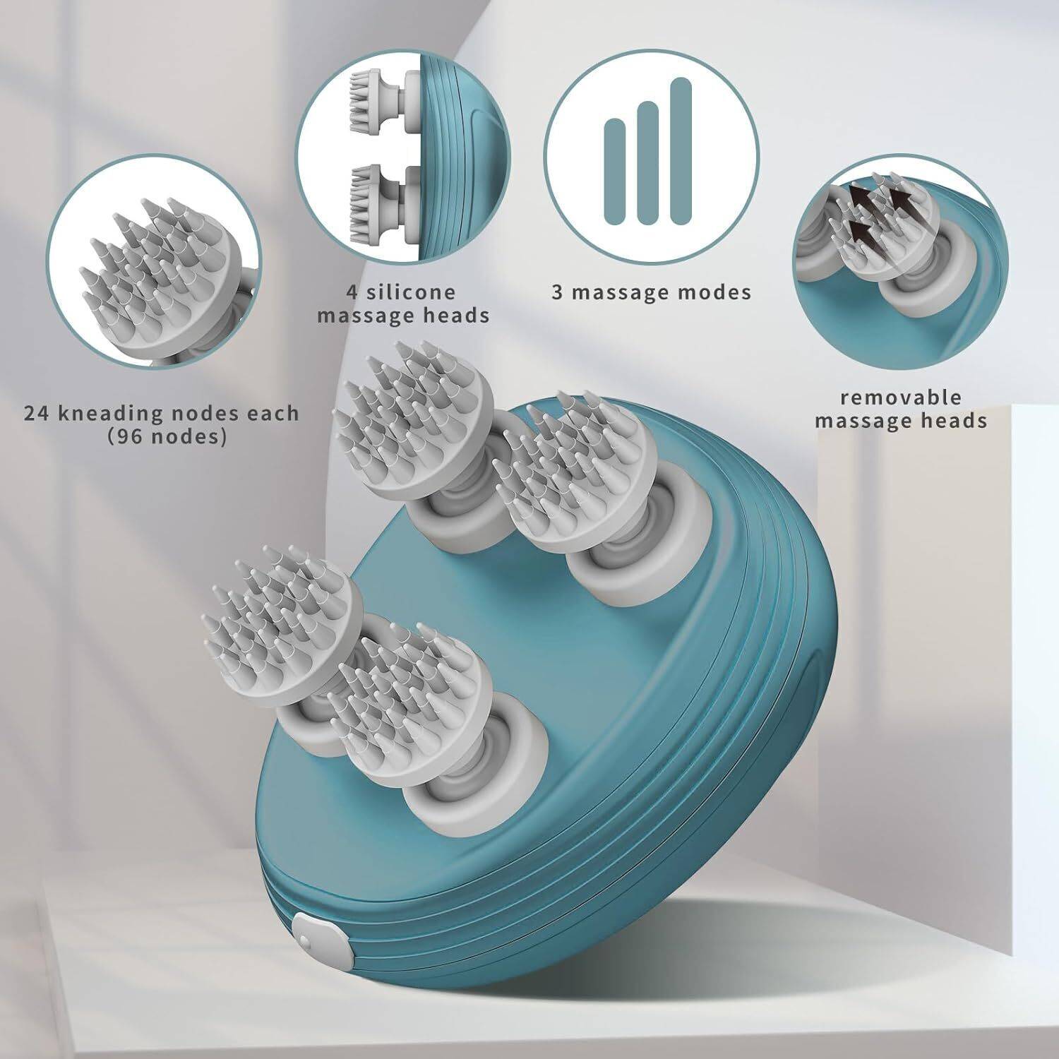 FINARO Rechargeable Mini Head Massager - Image 2