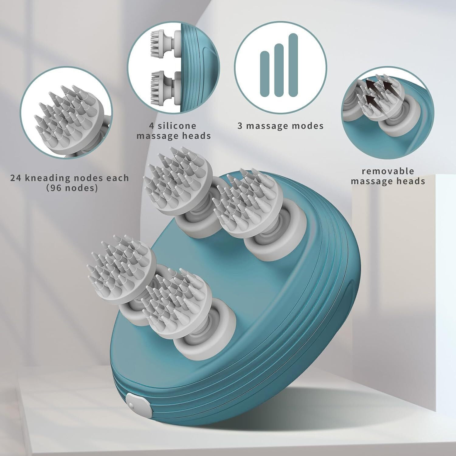 Image of FINARO Rechargeable Mini Head Massager, Electric Scalp Massager