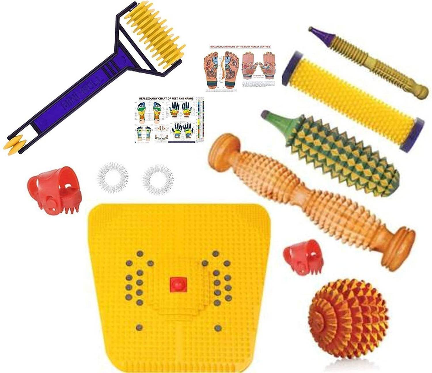 Acupunx Acupressure Wood Foot Roller Magnetic Stress Mat Combo Kit - Price in India, Buy Acupunx Acupressure Wood Foot Roller Magnetic Stress Mat Combo Kit Online In India, Reviews, Ratings & Features | Flipkart.com