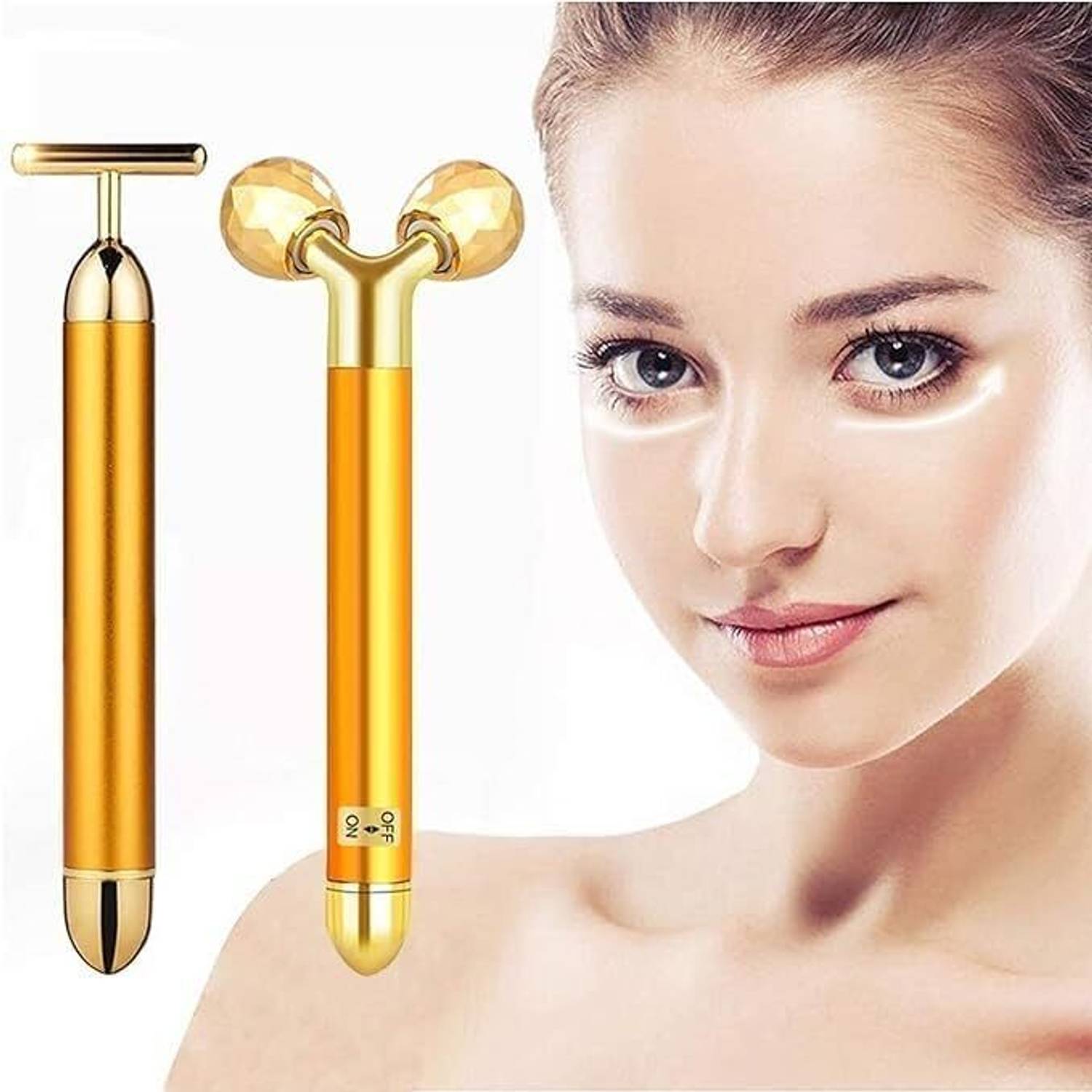 Abgrow T-Shaped Anti Wrinkle Massager for Forehead Cheek Neck Clavicle Arm