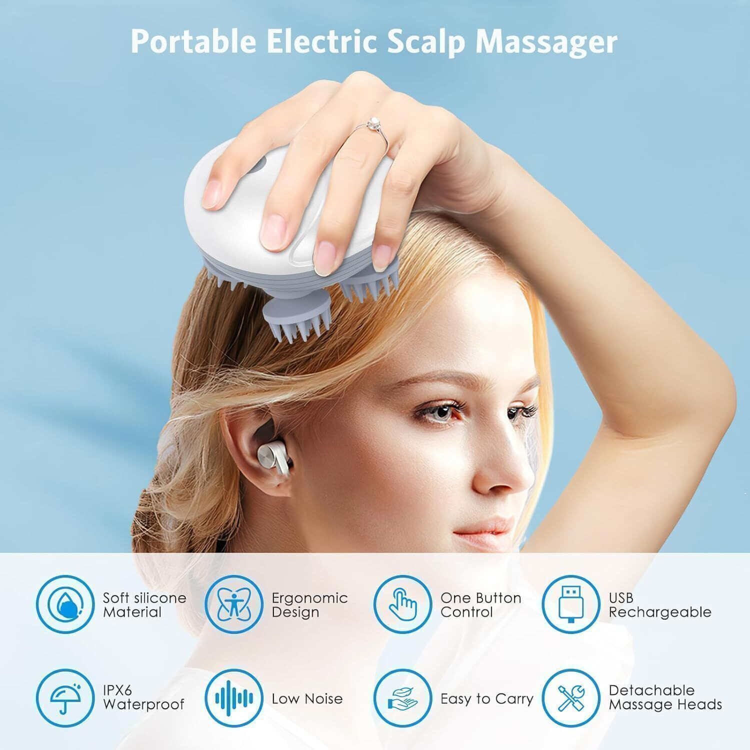 Image of PawPrints Revive Scalp Massager | 96 Silicon Points Body & Head Massager for Hair Growth