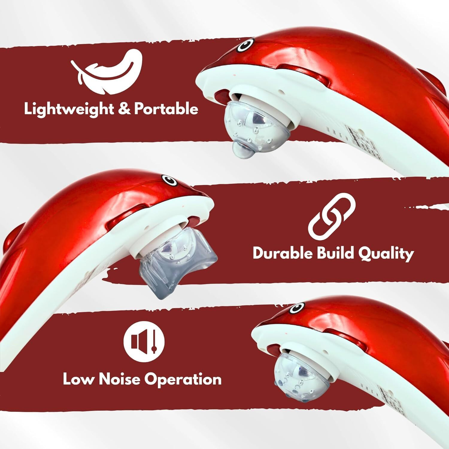 Image of Xydmtrls Dolphin Handheld Body Massager for Pain Relief with Powerful Vibration Electric Massage Bed
