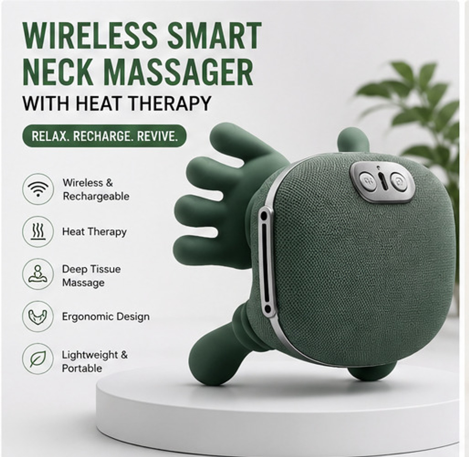 Image of HouseOfCommon Shoulder Massager,Heat for Pain Relief, Muscle Relaxation & Stress Reduction 2