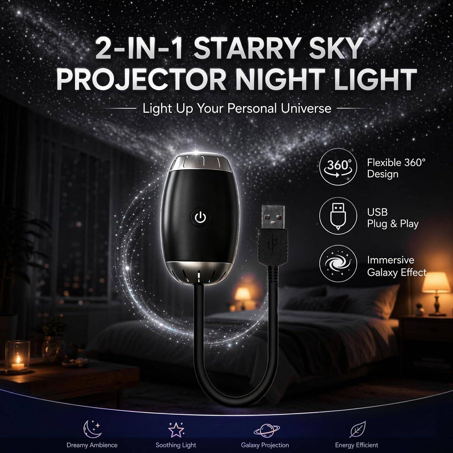 galaxiaone Galaxy Star Projector Night Lamp - Image 3