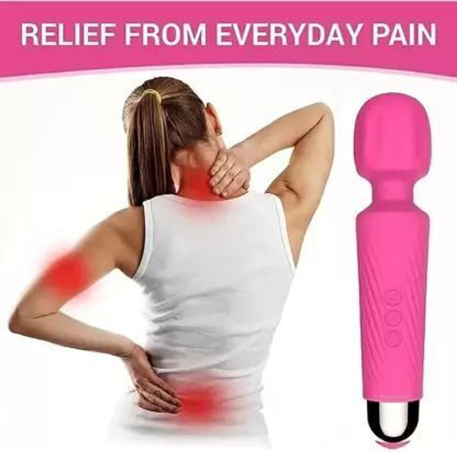 Image of MIRAL Electric Body Massager Massager (Pink)
