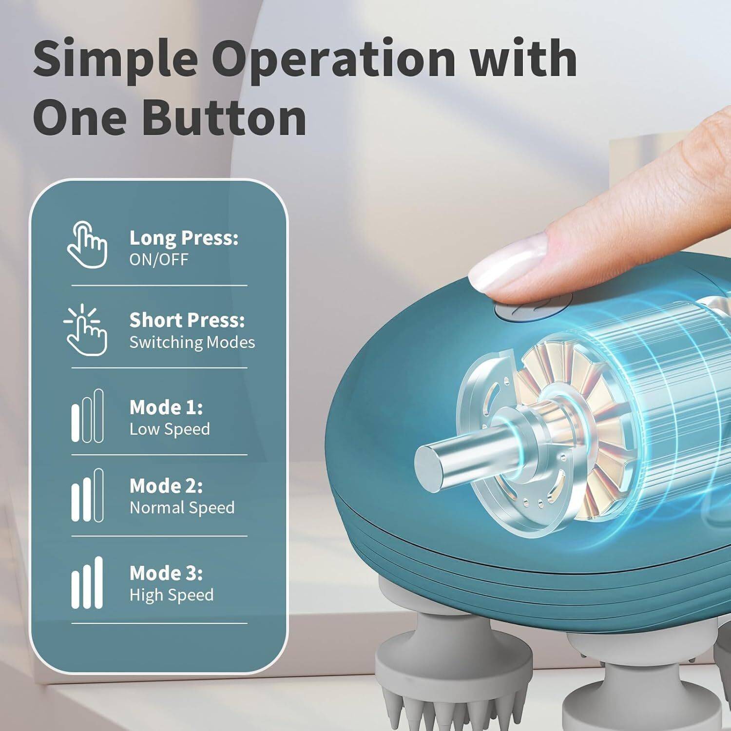 FINARO Rechargeable Mini Head Massager - Image 3