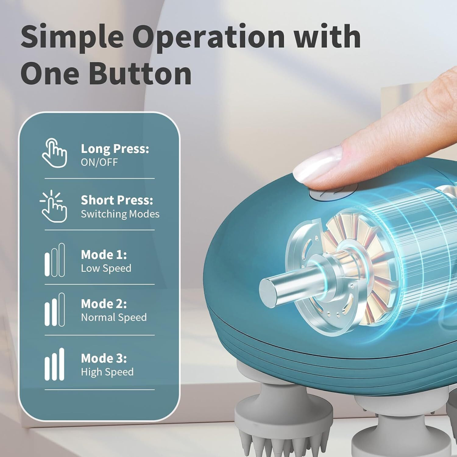 Image of FINARO Rechargeable Mini Head Massager, Electric Scalp Massager