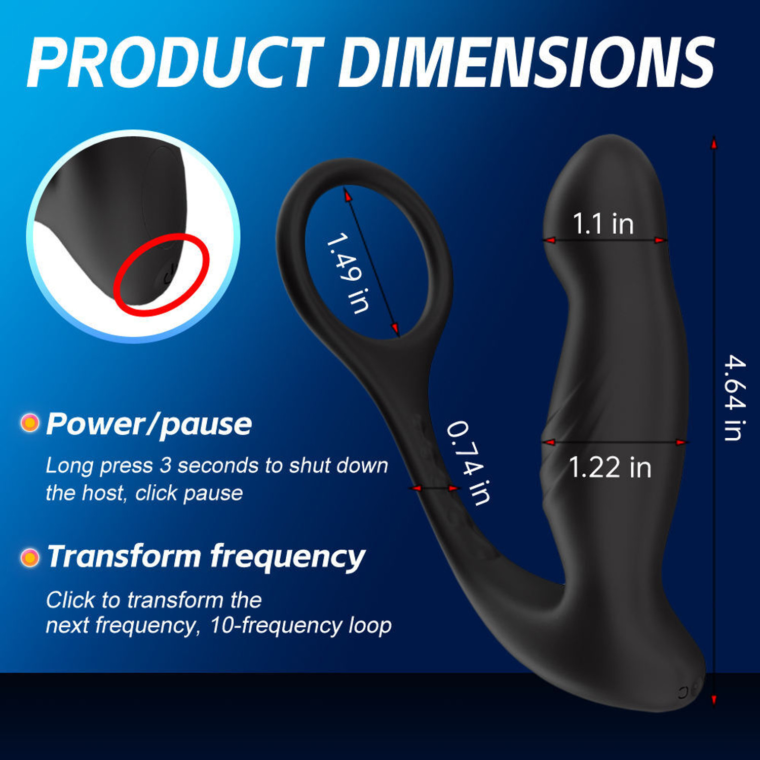 Image of ToyEx Male Prostate Massager FOR relief with remort