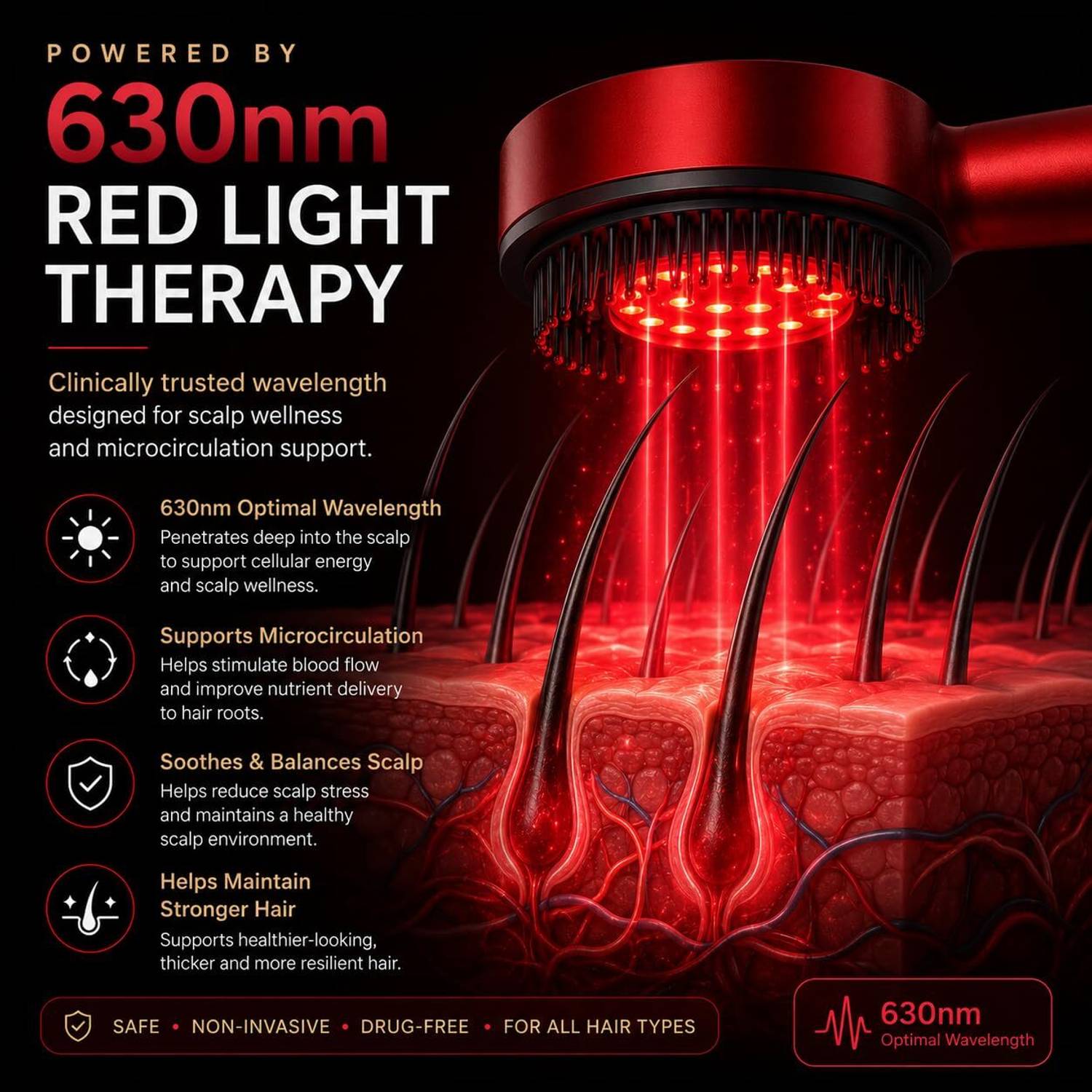 Flexi Madhav Electric Scalp Massager Red - Image 4