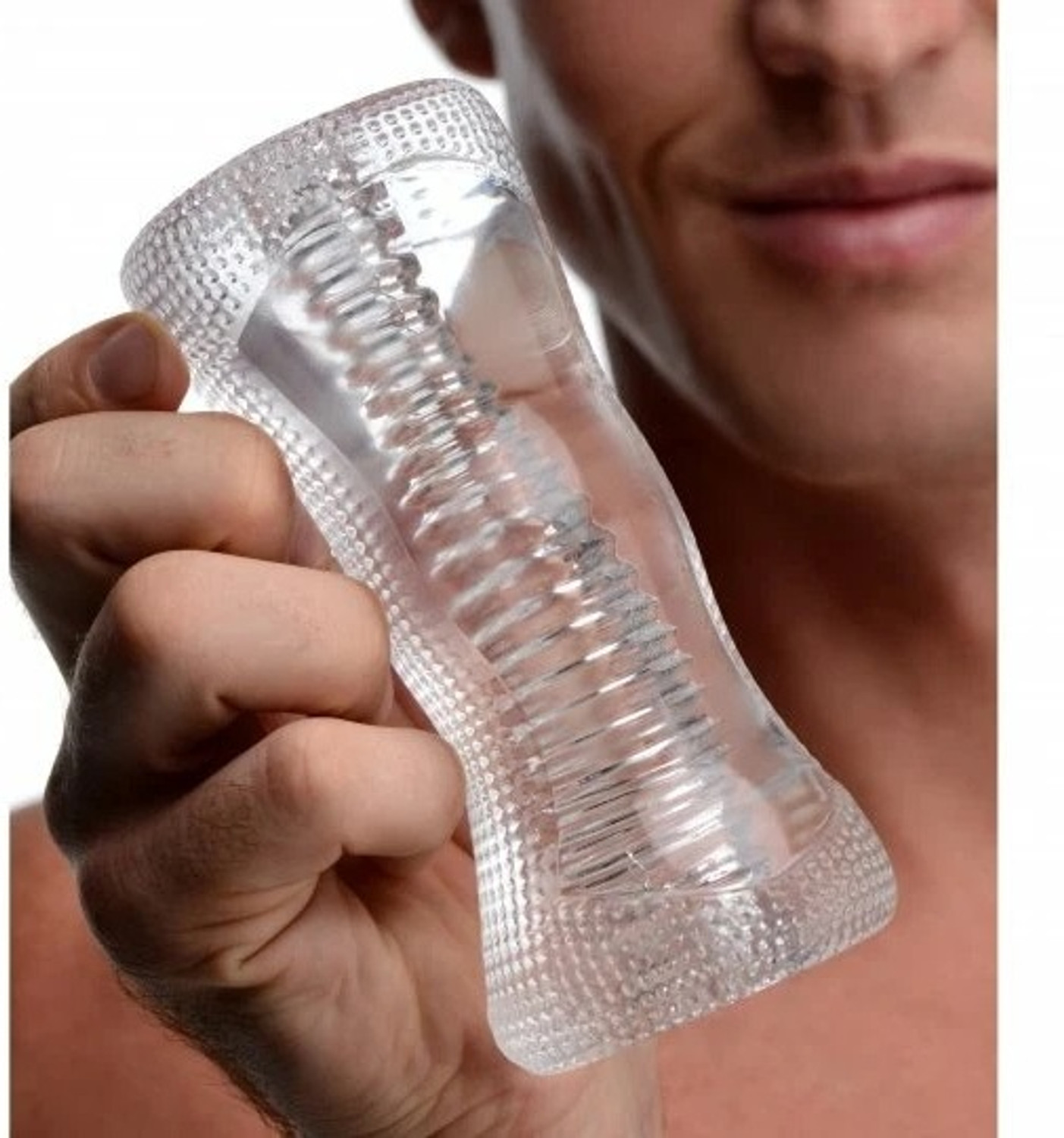 Image of YAWI Double Open Crystal Therapy Vacuum Stroker Massager with Pumping Handle
