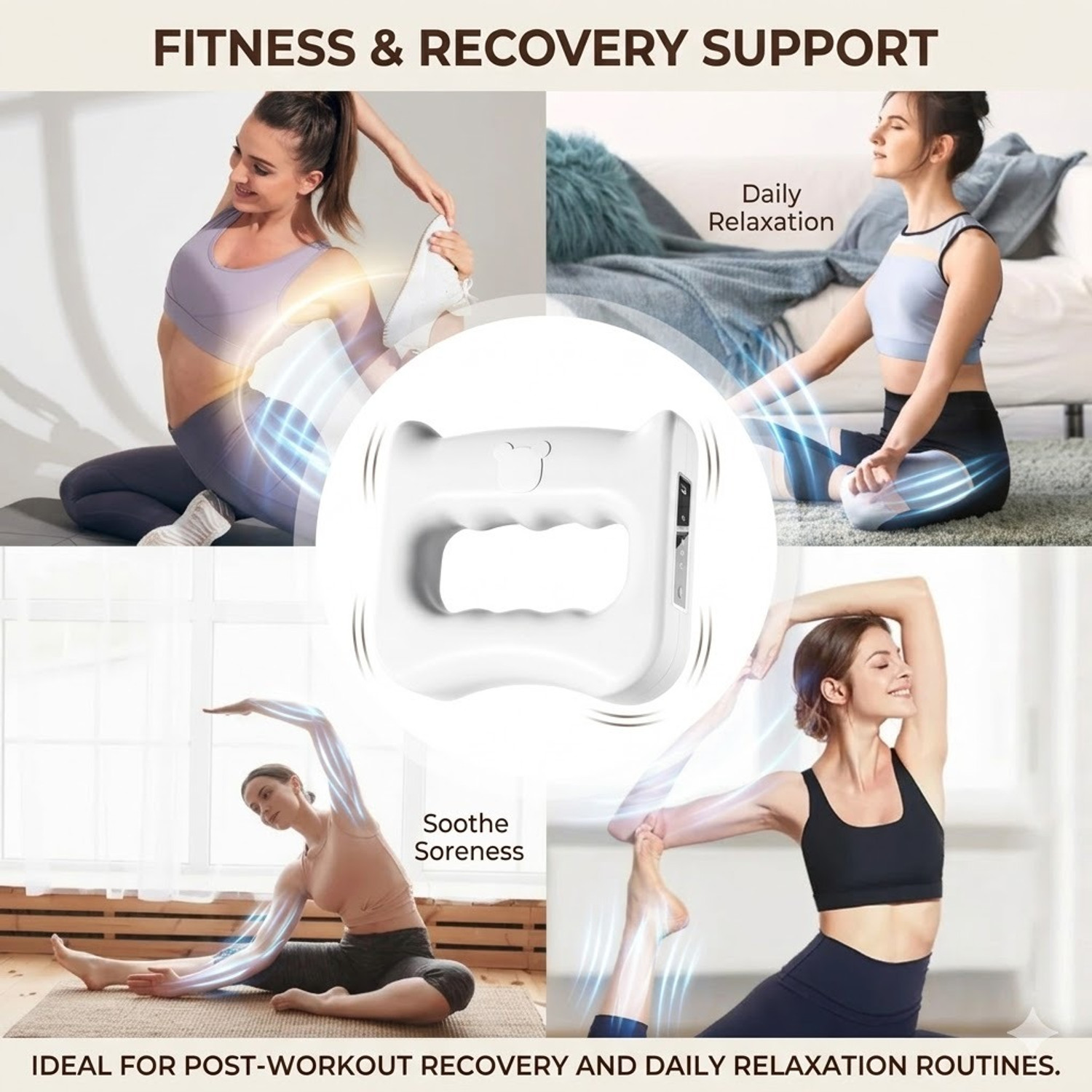 Image of Kripara Sales Vibrating Fascia Ring Massager - Multi-Functional Fitness Belt (USB Powered)