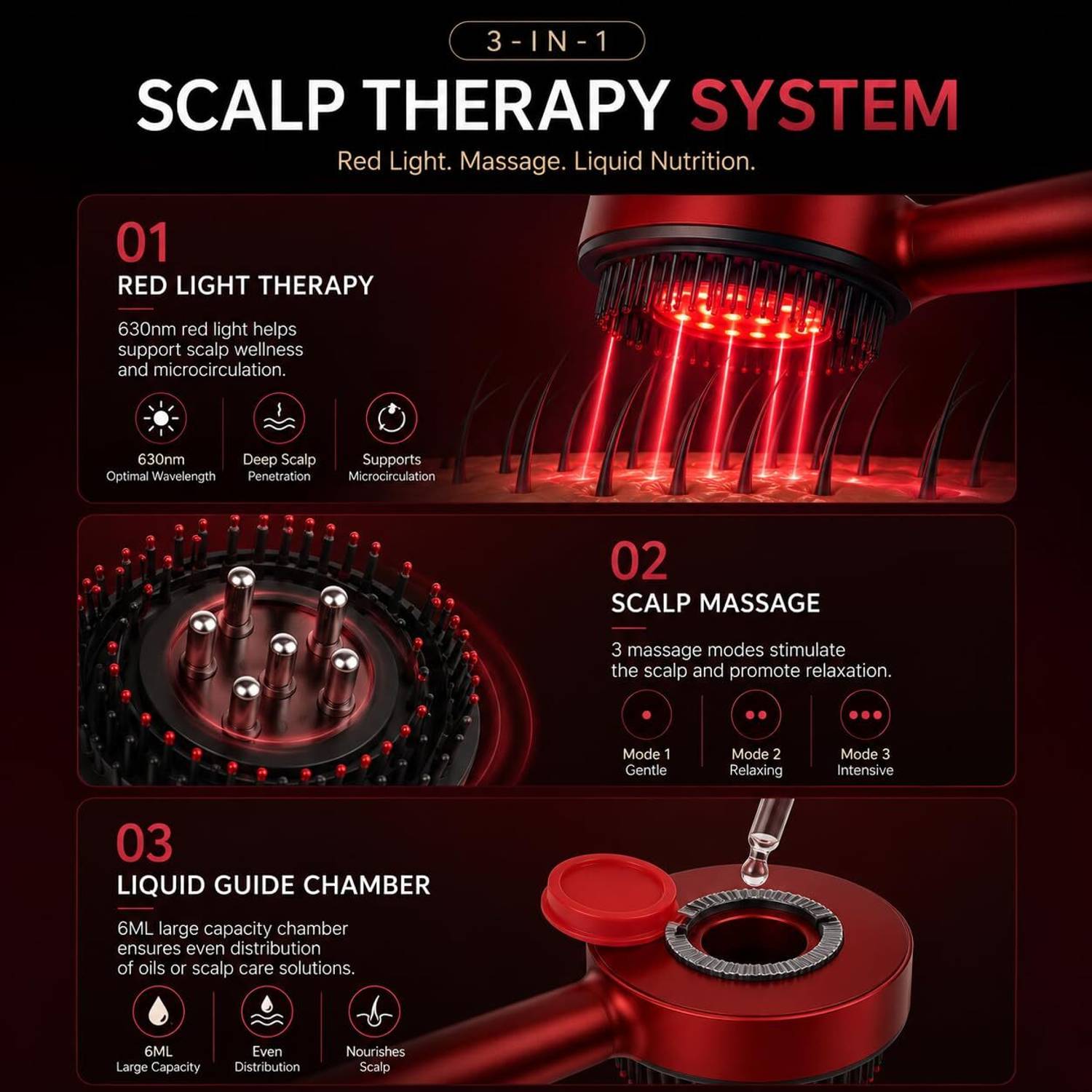 Flexi Madhav Electric Scalp Massager Red - Image 3