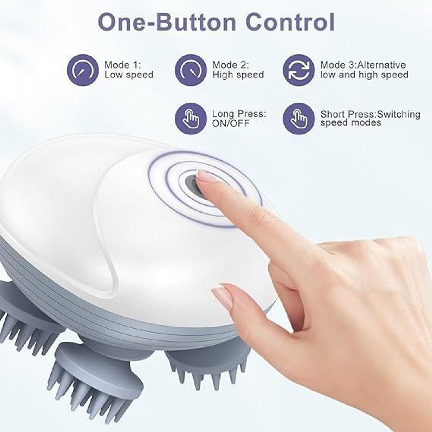 Image of NUVIO Head Massager Electric Scalp Massager 4 Removable Massage Claws Rechargeable