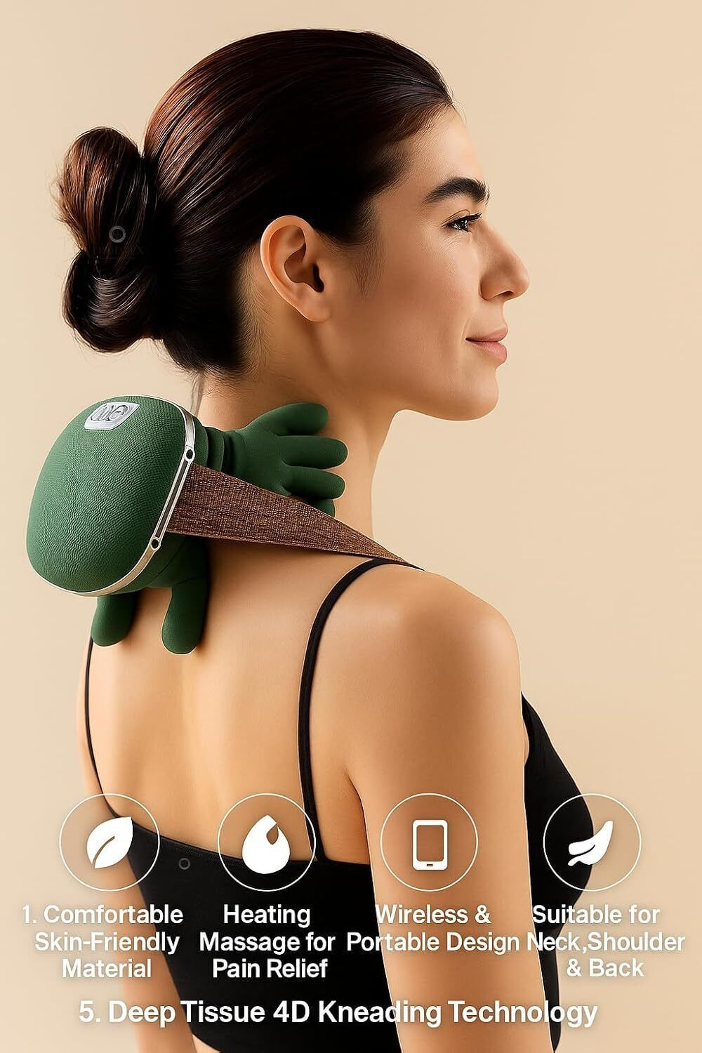 Image of Wengonvila Neck & Shoulder Pain Relief Electric Massager with Heating and Vibration