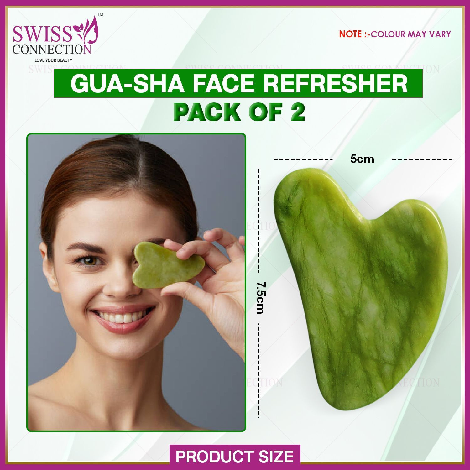 Image of Swiss Connection Gua-Sha Natural Stone for face Scraping Skin Massager Stone Gua-Sha Facial Tool