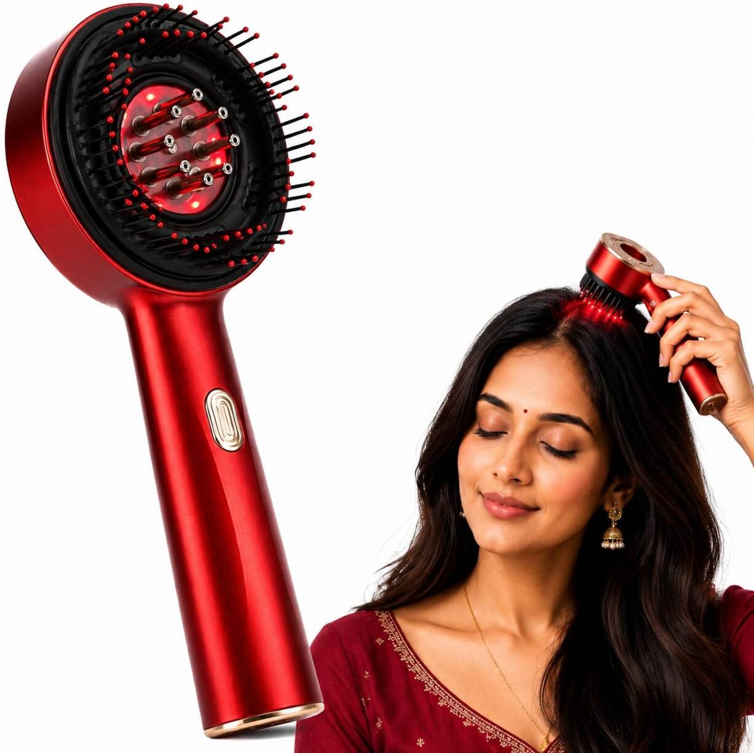 Flexi Madhav Electric Scalp Massager Red - Image 1